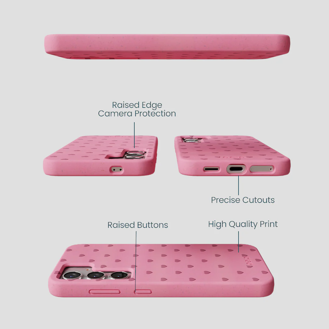 Bubblegum Pink Hearts Samsung Galaxy S25 Case - Image 2