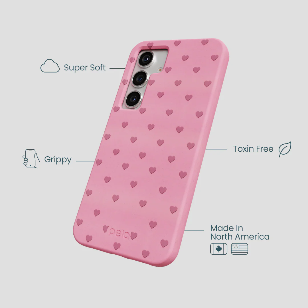 Bubblegum Pink Hearts Samsung Galaxy S25 Case - Image 3
