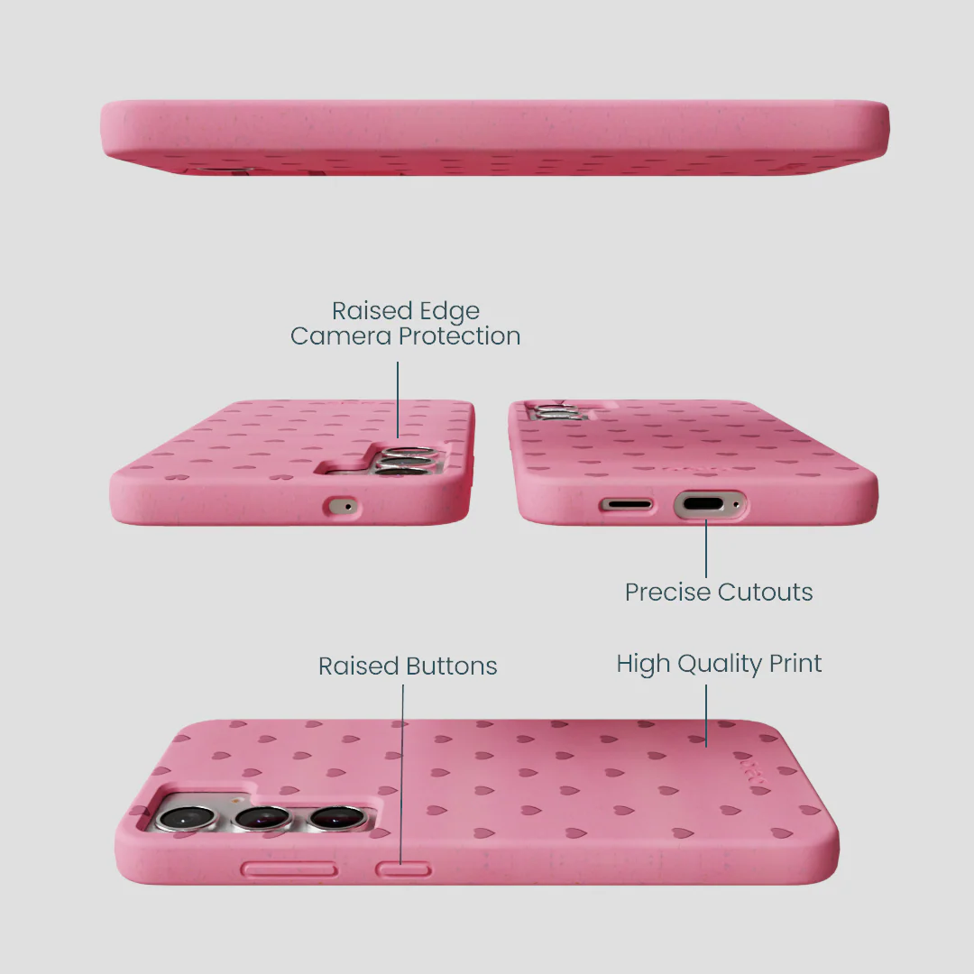 Bubblegum Pink Hearts Samsung Galaxy S25+(Plus) Case - Image 2
