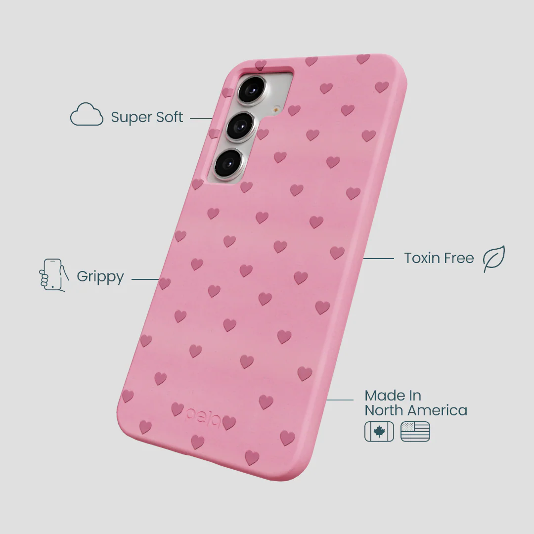 Bubblegum Pink Hearts Samsung Galaxy S25+(Plus) Case - Image 3