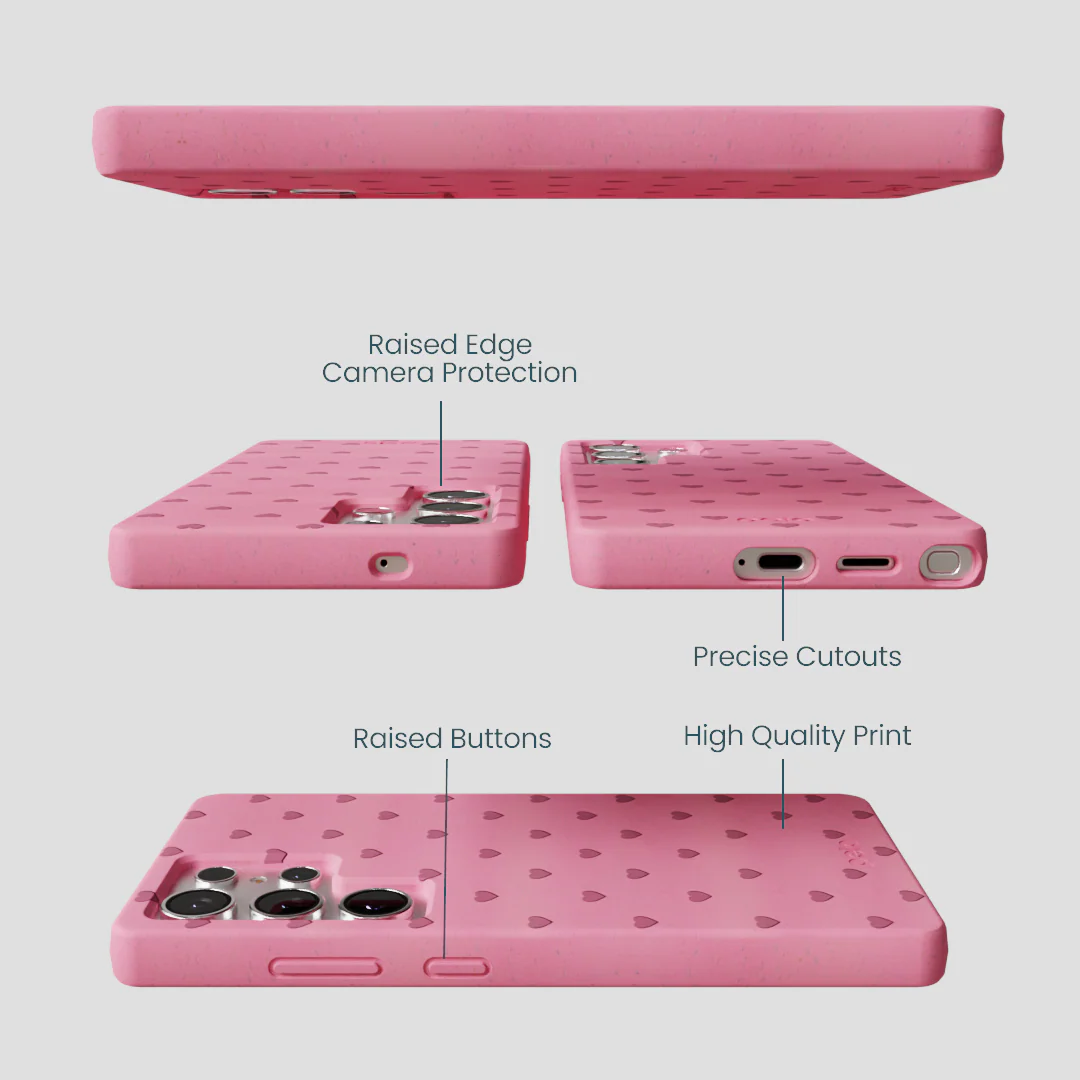 Bubblegum Pink Hearts Samsung Galaxy S25 Ultra Case - Image 2