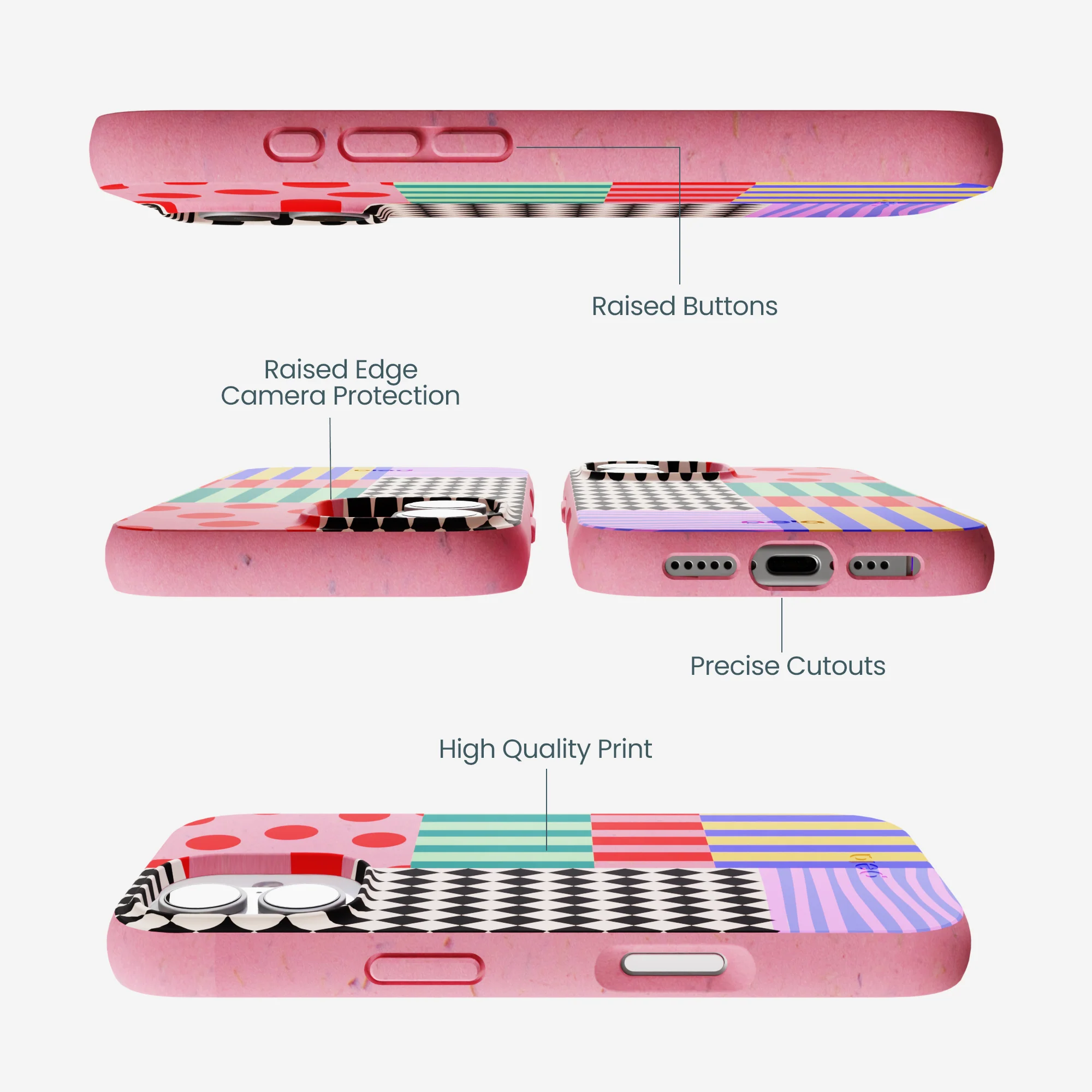 Bubblegum Pink Juggling Colors iPhone 17 Case - Image 3