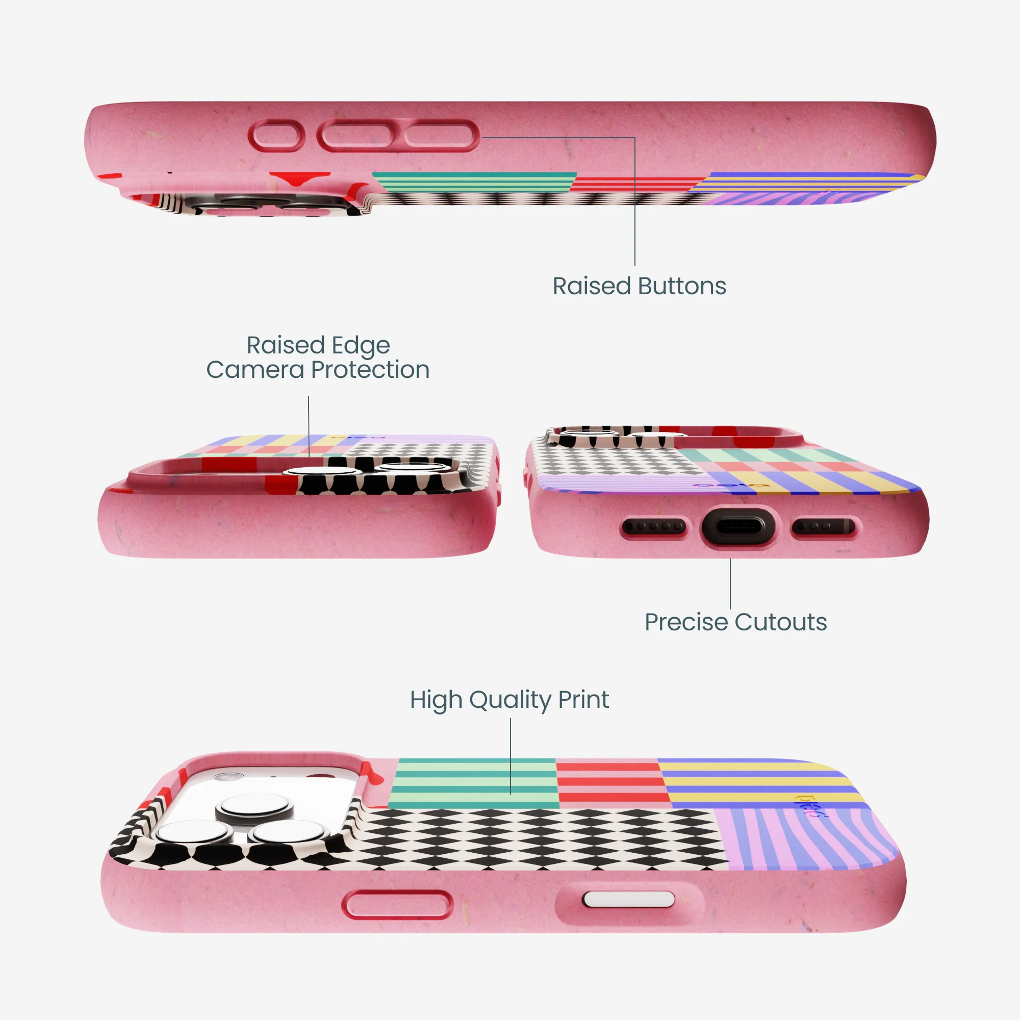 Bubblegum Pink Juggling Colors iPhone 17 Pro Case - Image 3