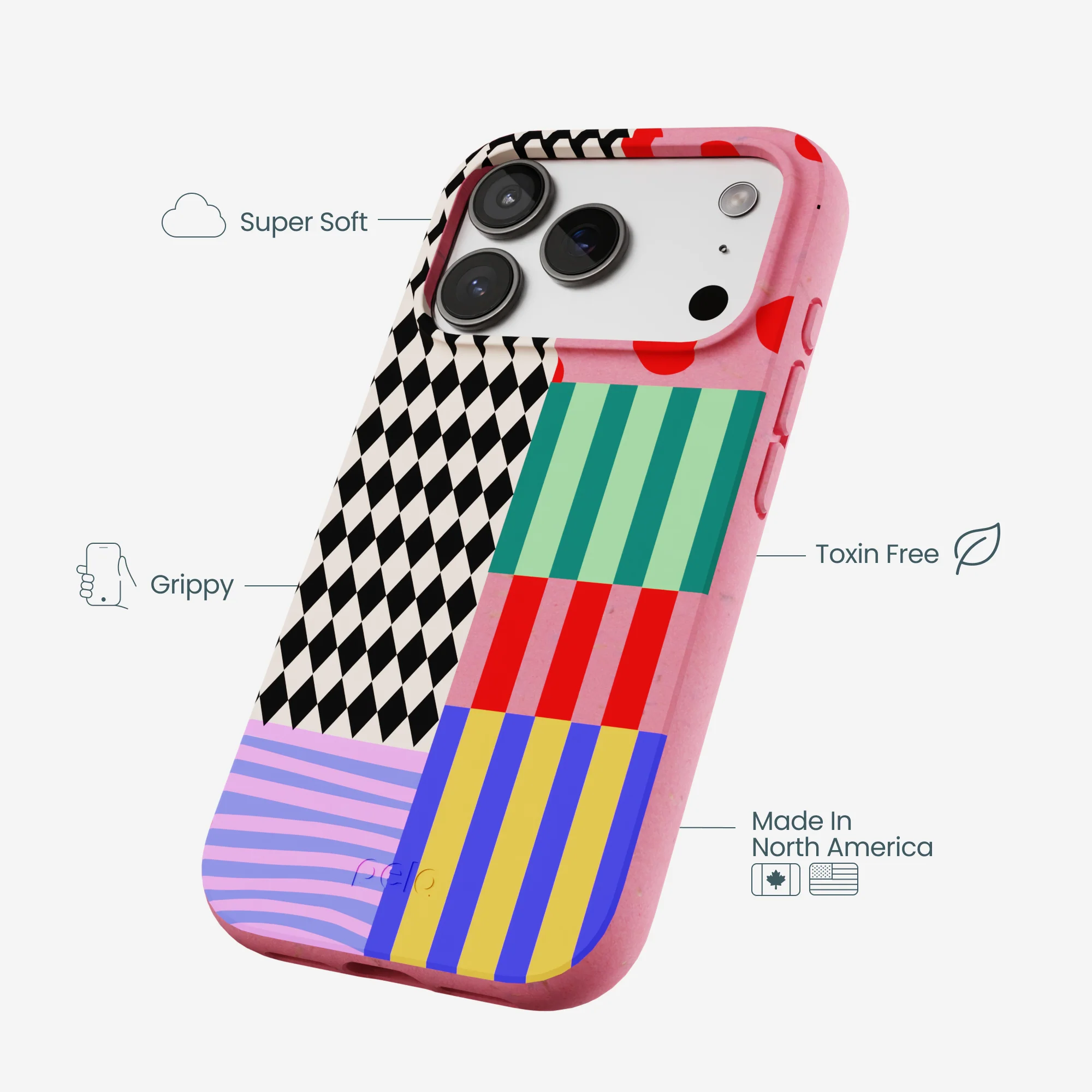 Bubblegum Pink Juggling Colors iPhone 17 Pro Case - Image 4
