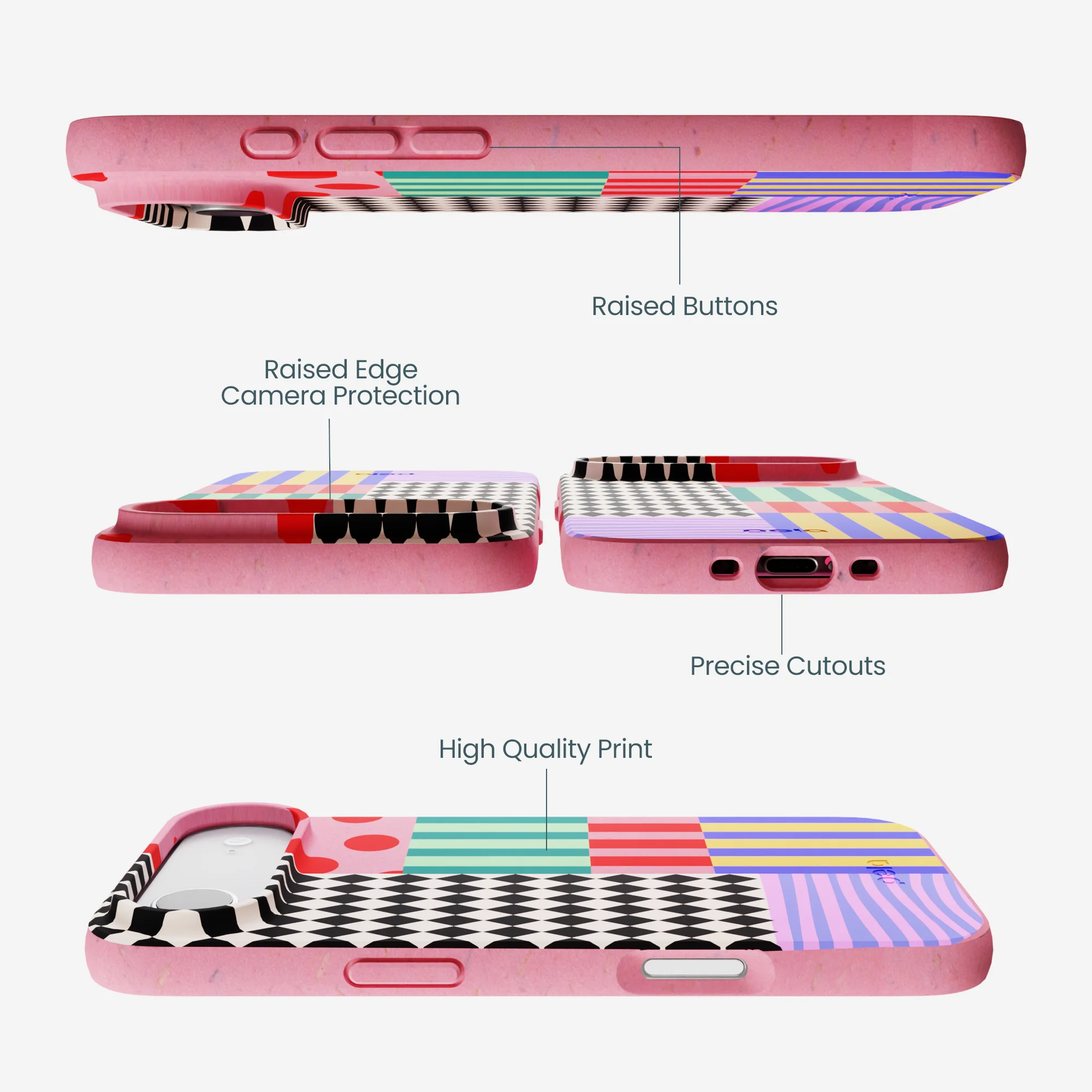 Bubblegum Pink Juggling Colors iPhone Air Case - Image 3