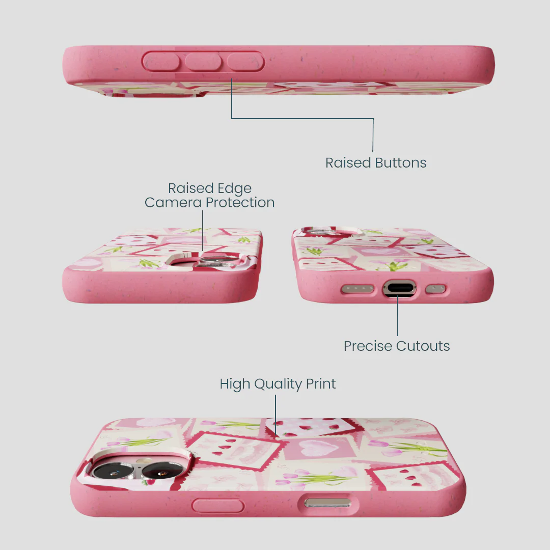 Bubblegum Pink Love Letters iPhone 16 Case - Image 3