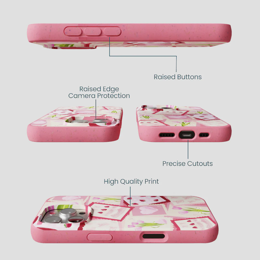 Bubblegum Pink Love Letters iPhone 16 Pro Case - Image 3