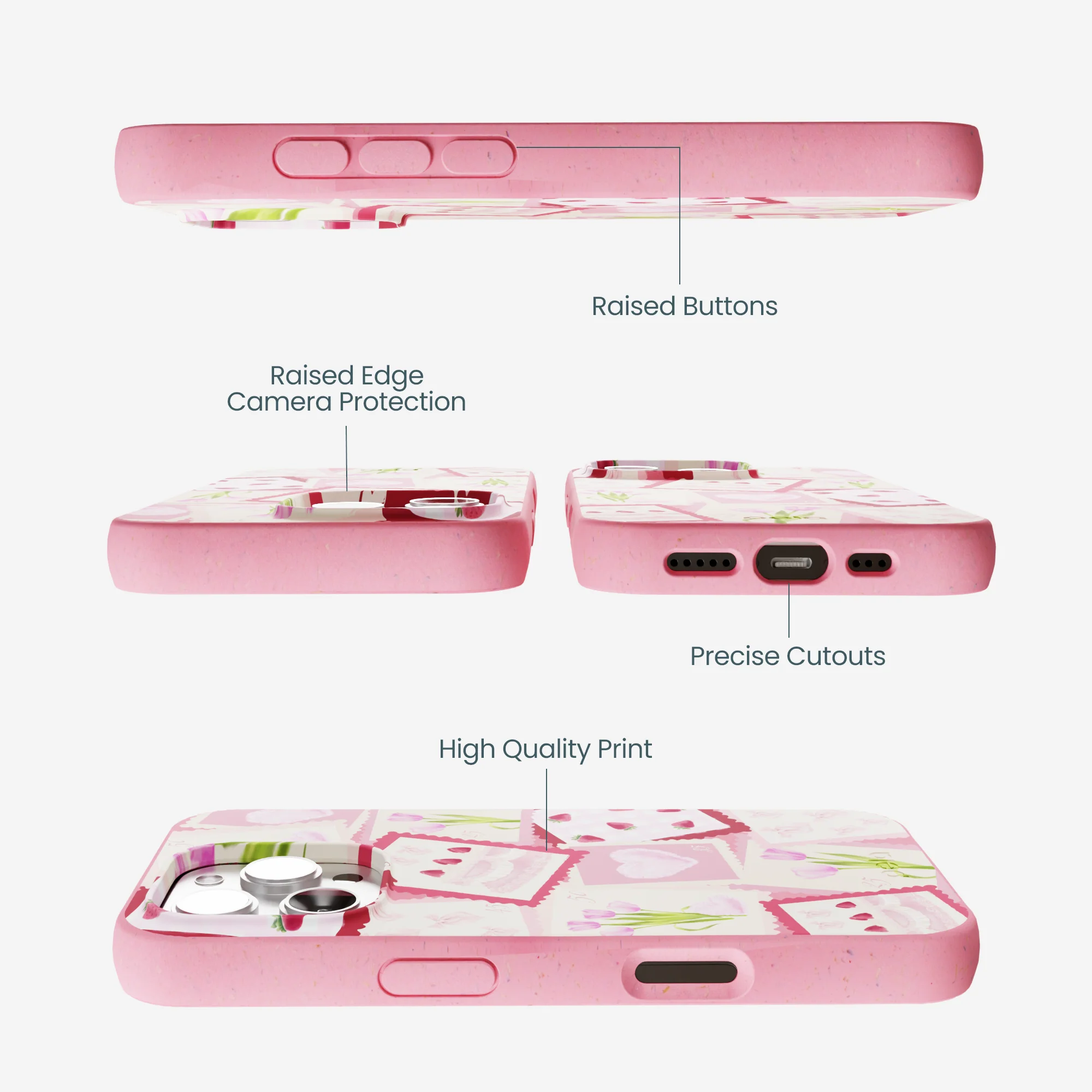 Bubblegum Pink Love Letters iPhone 16 Pro Max Case - Image 3