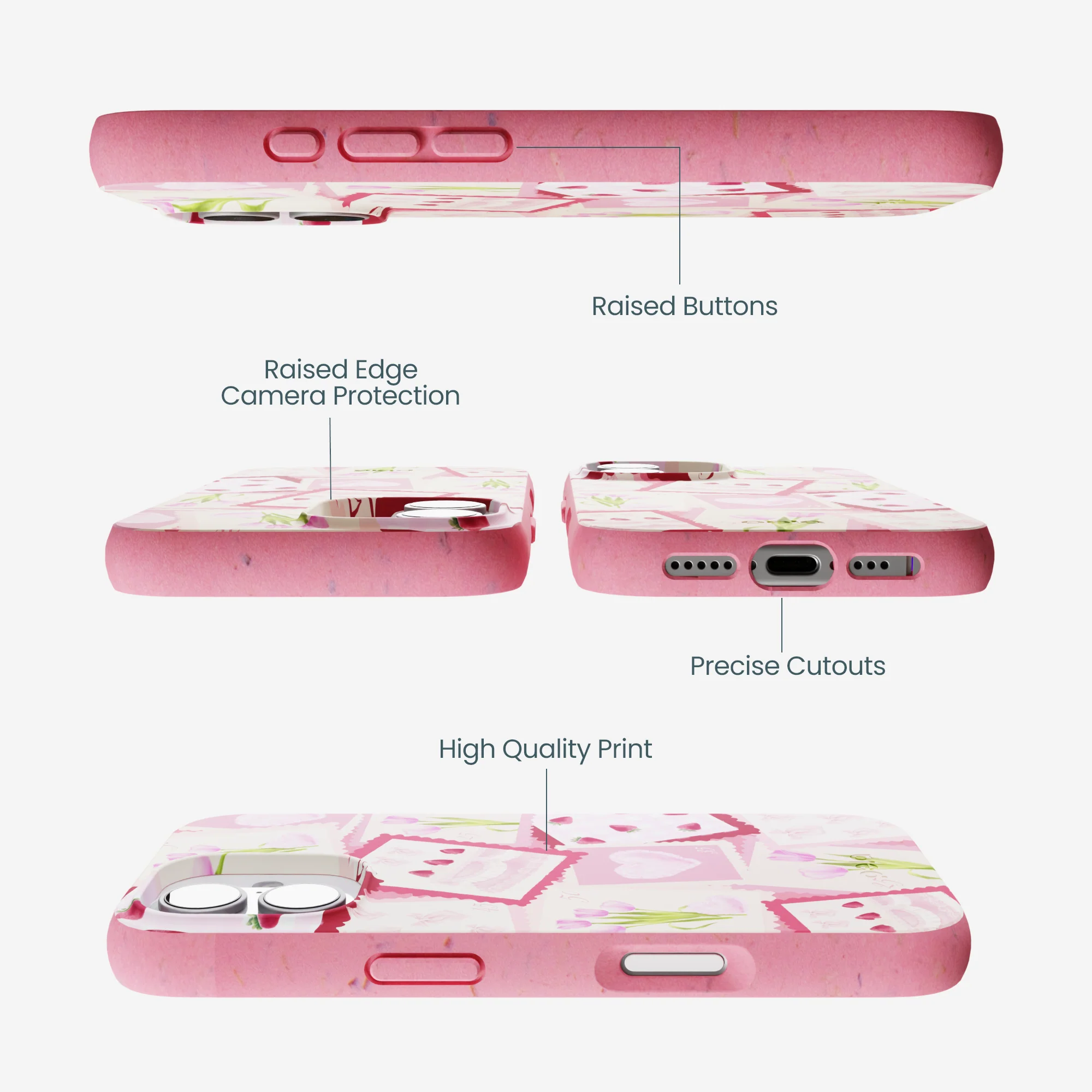 Bubblegum Pink Love Letters iPhone 17 Case - Image 3