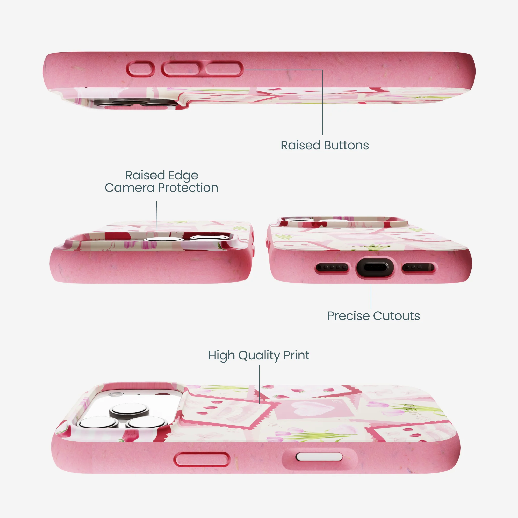 Bubblegum Pink Love Letters iPhone 17 Pro Case - Image 3