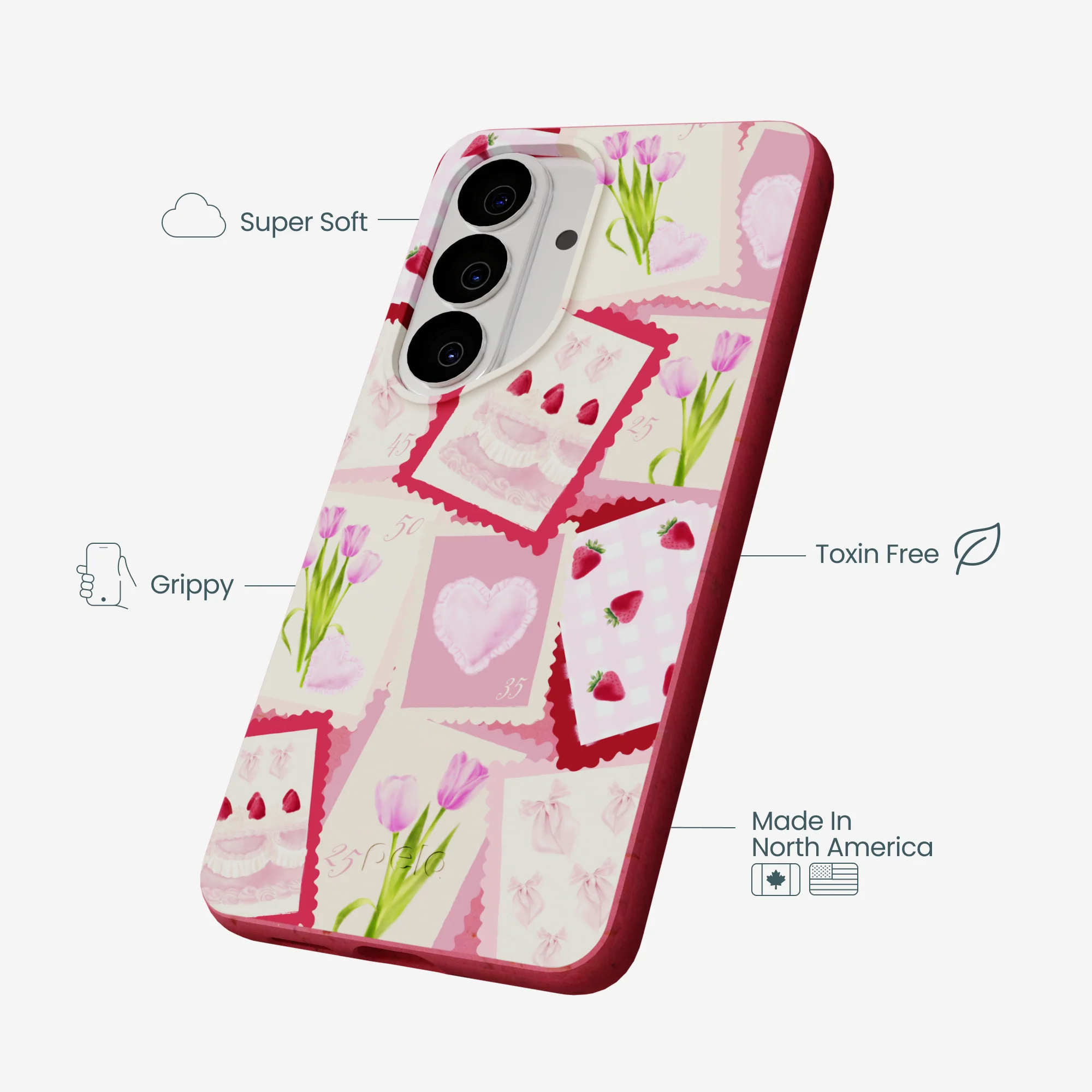 Bubblegum Pink Love Letters Samsung Galaxy S26 Case - Image 4