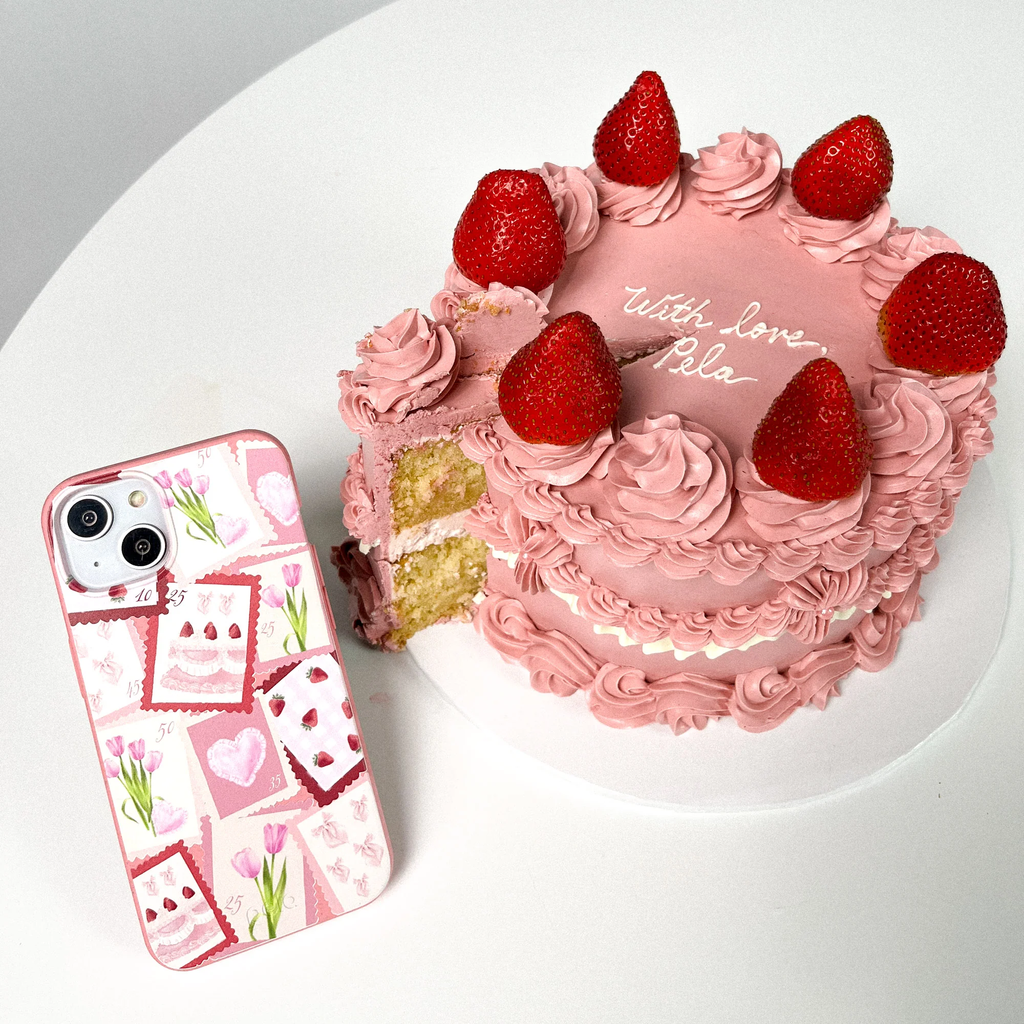 Bubblegum Pink Love Letters Samsung Galaxy S26 Case - Image 9