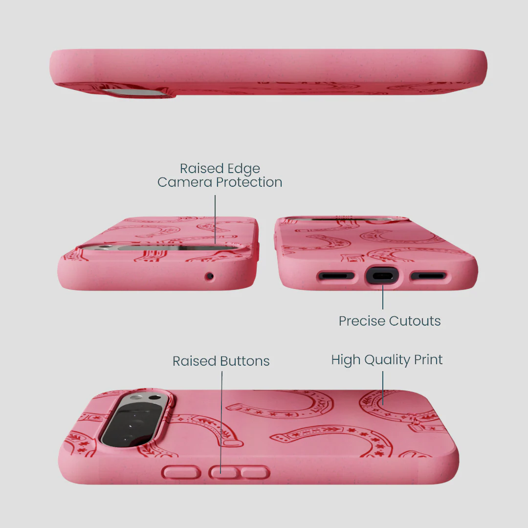 Bubblegum Pink Lucky Horseshoe Google Pixel 10 Pro XL Case - Image 3
