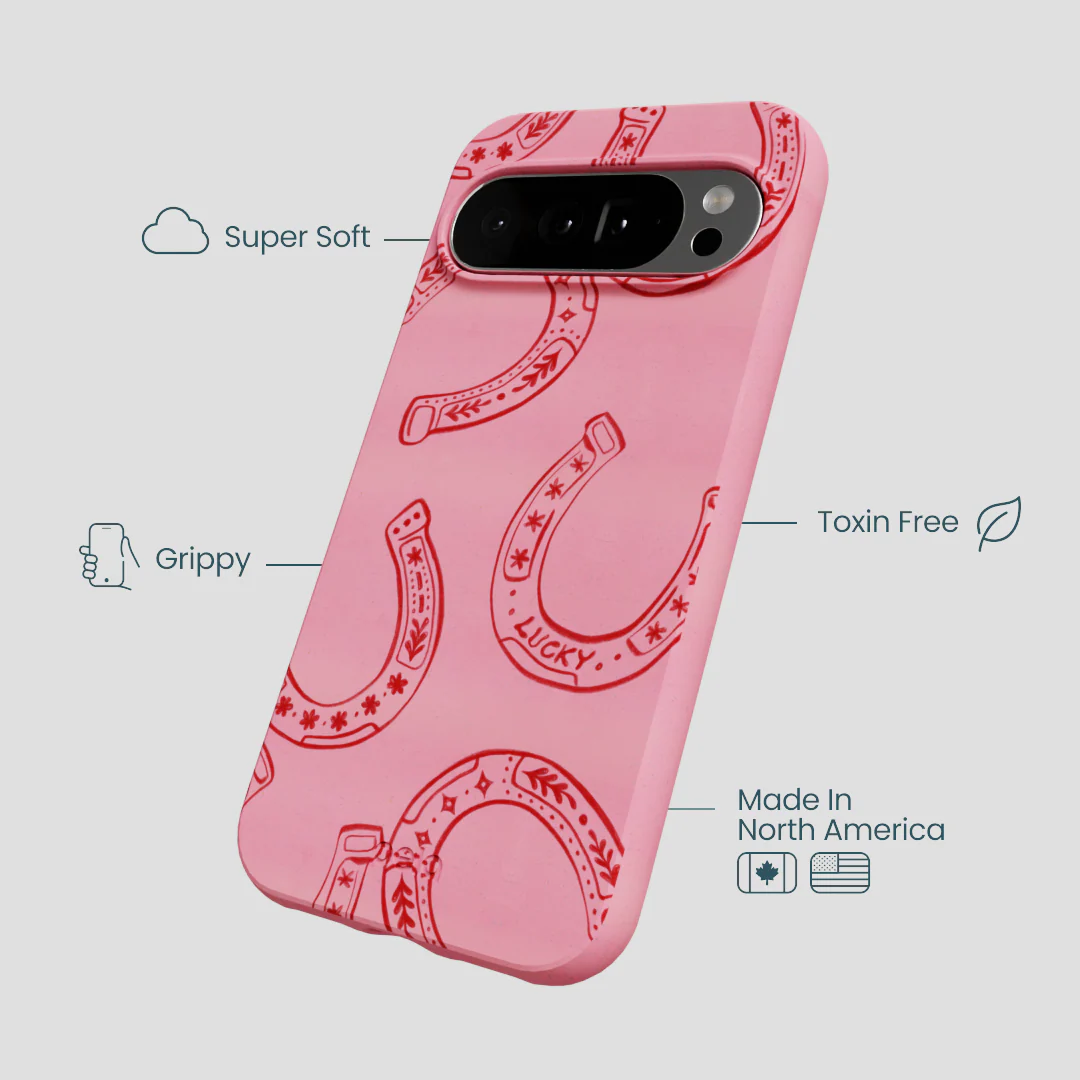 Bubblegum Pink Lucky Horseshoe Google Pixel 10 Pro XL Case - Image 4