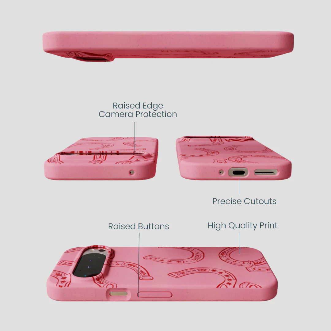 Bubblegum Pink Lucky Horseshoe Google Pixel 9/9 Pro Case - Image 3