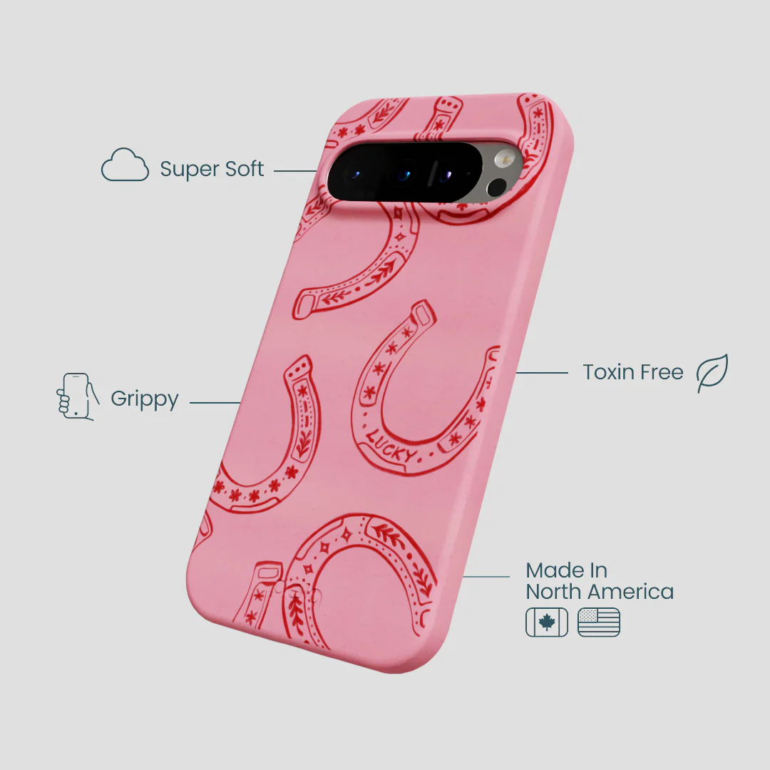 Bubblegum Pink Lucky Horseshoe Google Pixel 9/9 Pro Case - Image 4