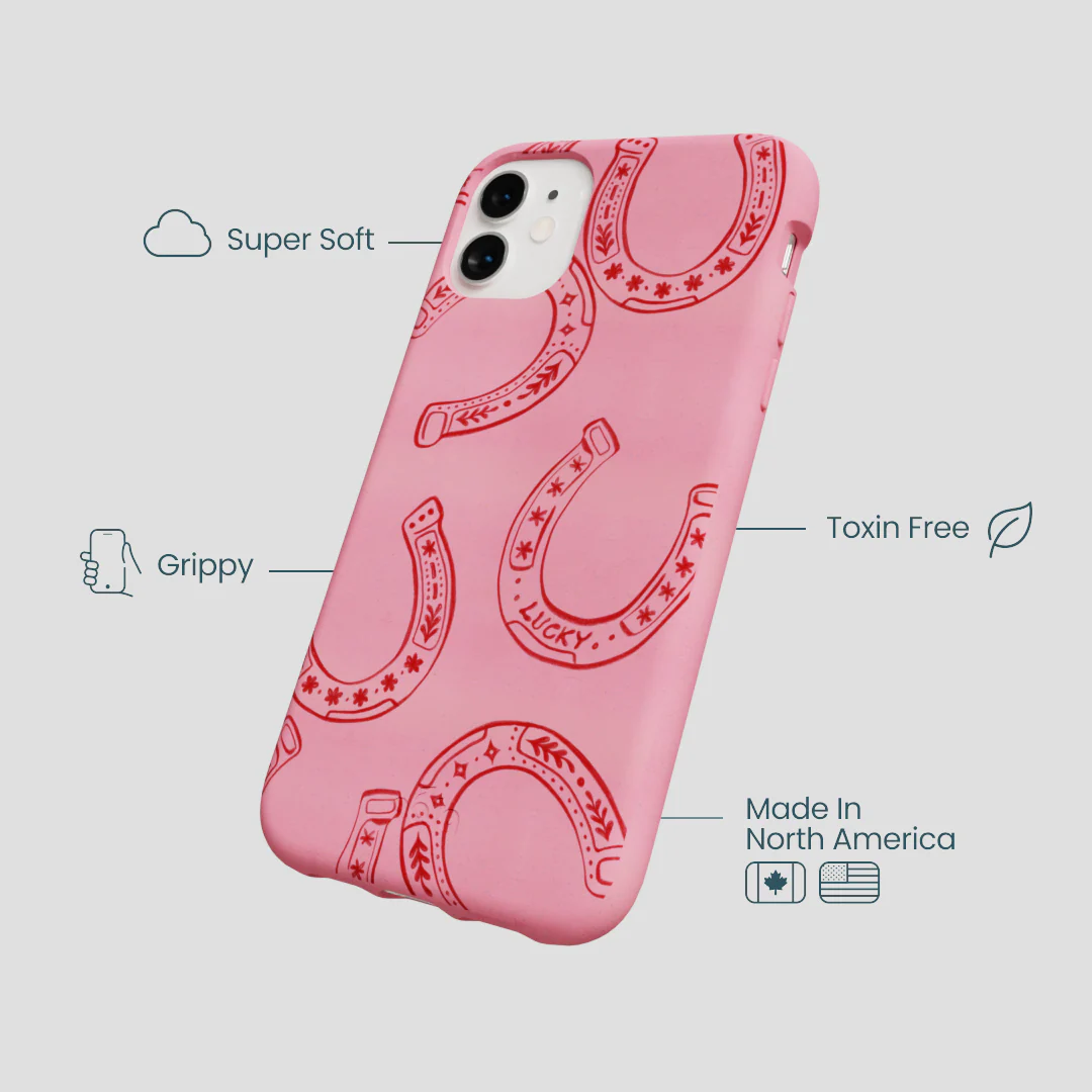 Bubblegum Pink Lucky Horseshoe iPhone 11 Case - Image 4