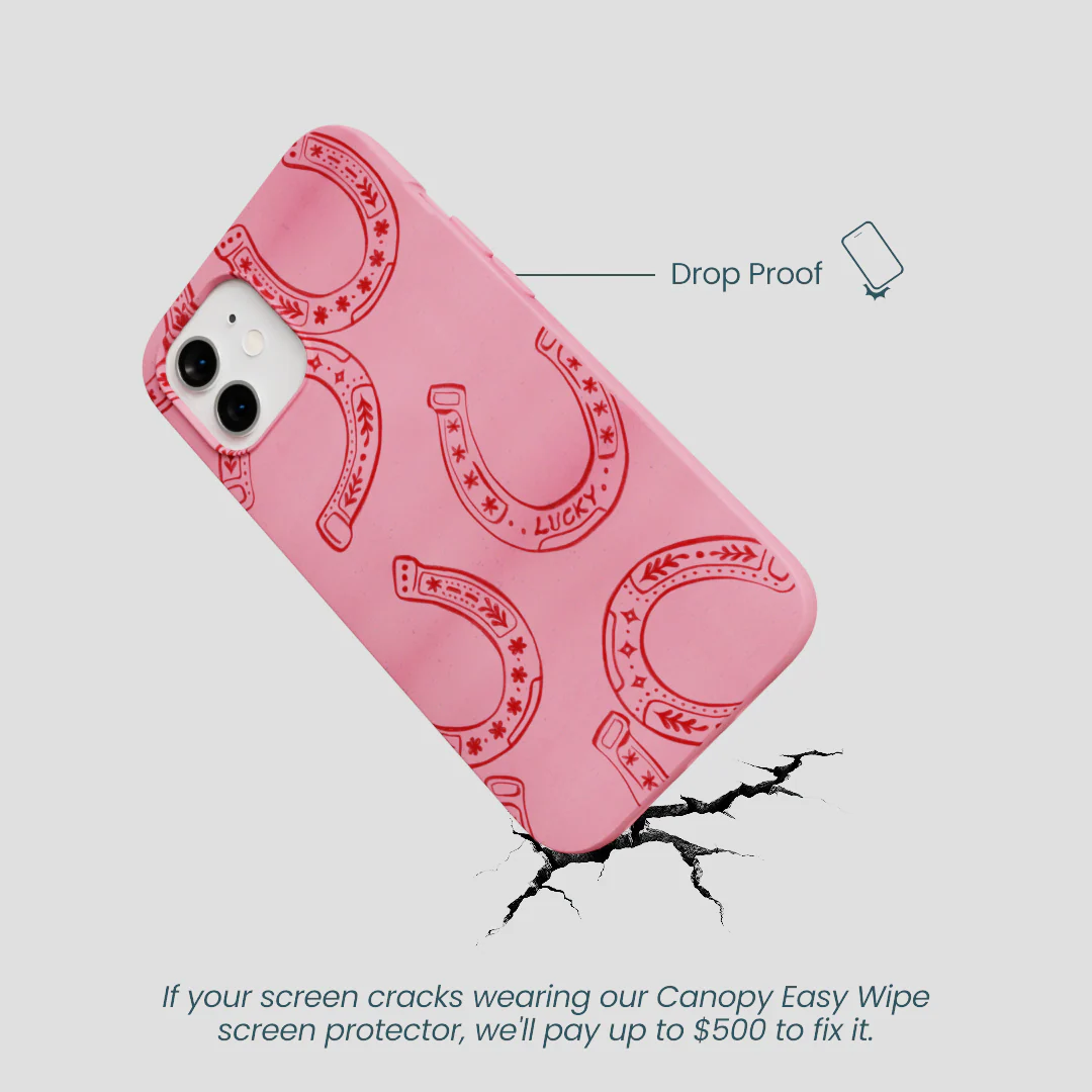 Bubblegum Pink Lucky Horseshoe iPhone 12/ iPhone 12 Pro Case - Image 5