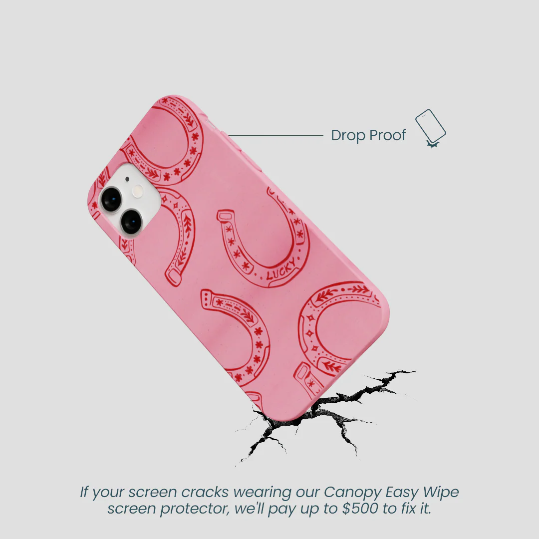 Bubblegum Pink Lucky Horseshoe iPhone 12 Mini Case - Image 5
