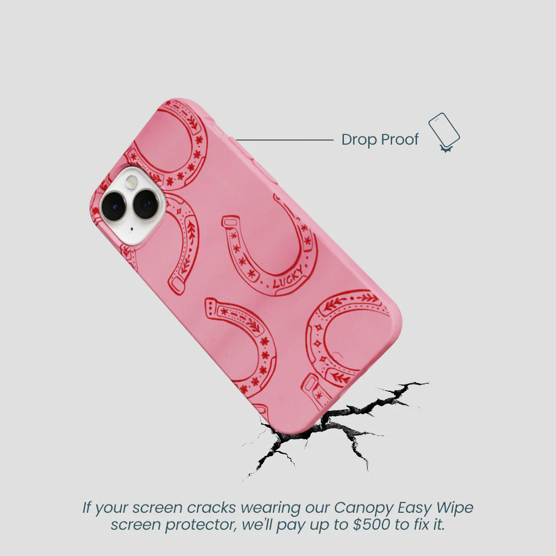 Bubblegum Pink Lucky Horseshoe iPhone 13 Mini Case - Image 5