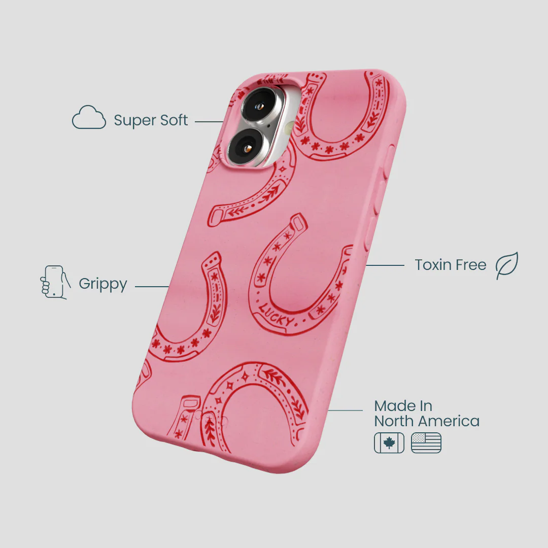 Bubblegum Pink Lucky Horseshoe iPhone 16 Case - Image 4