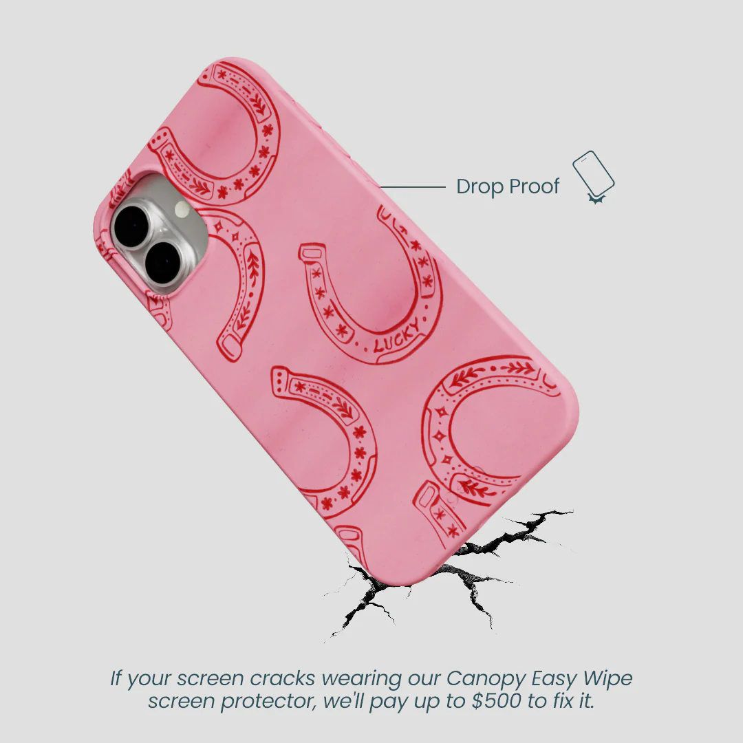 Bubblegum Pink Lucky Horseshoe iPhone 16 Plus Case - Image 5