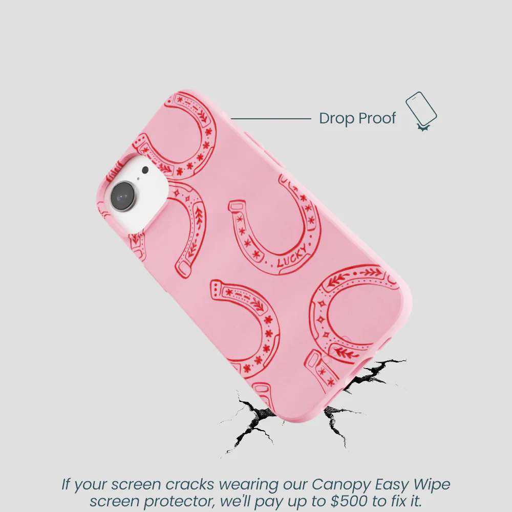 Bubblegum Pink Lucky Horseshoe iPhone 16e/17e Case - Image 5