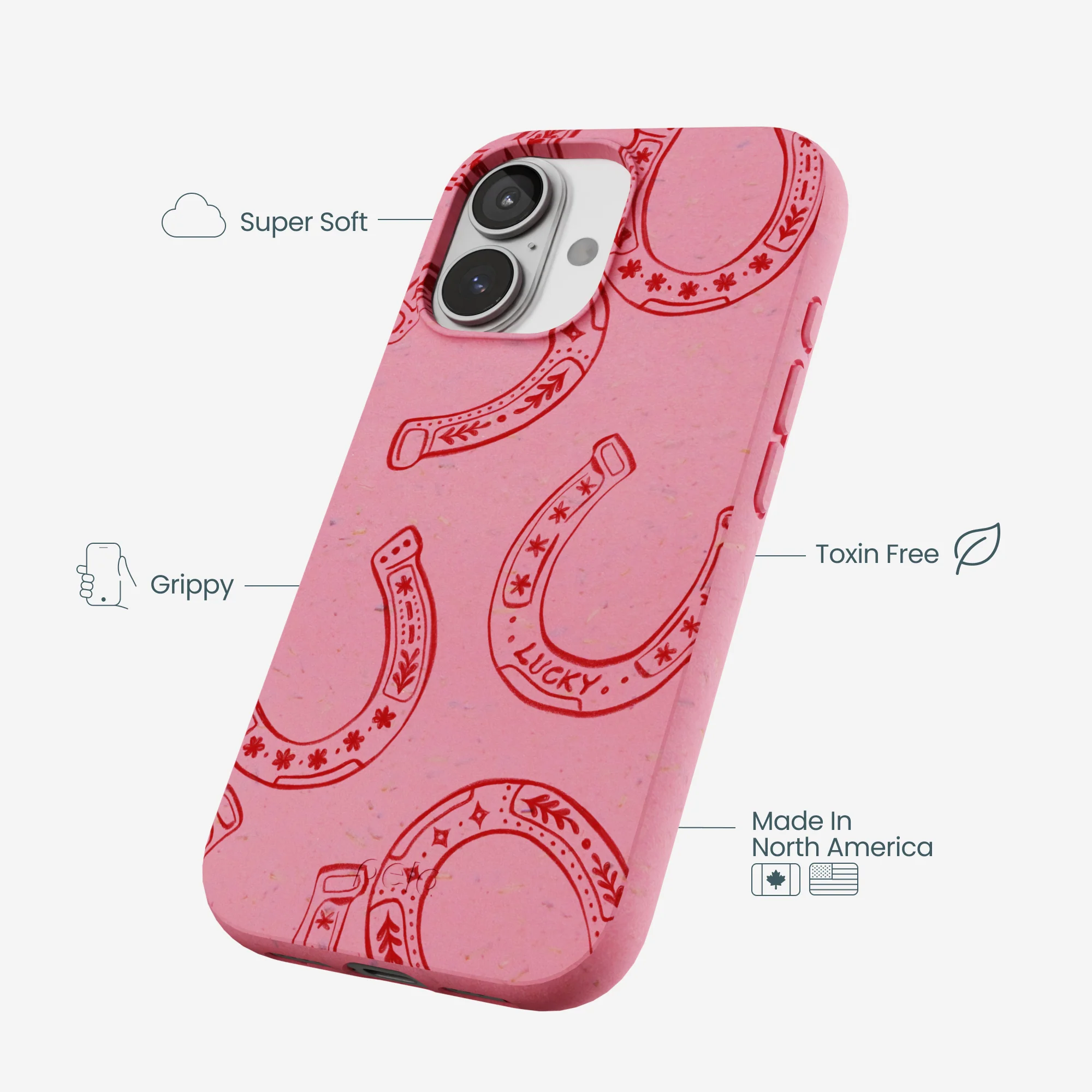 Bubblegum Pink Lucky Horseshoe iPhone 17 Case - Image 4