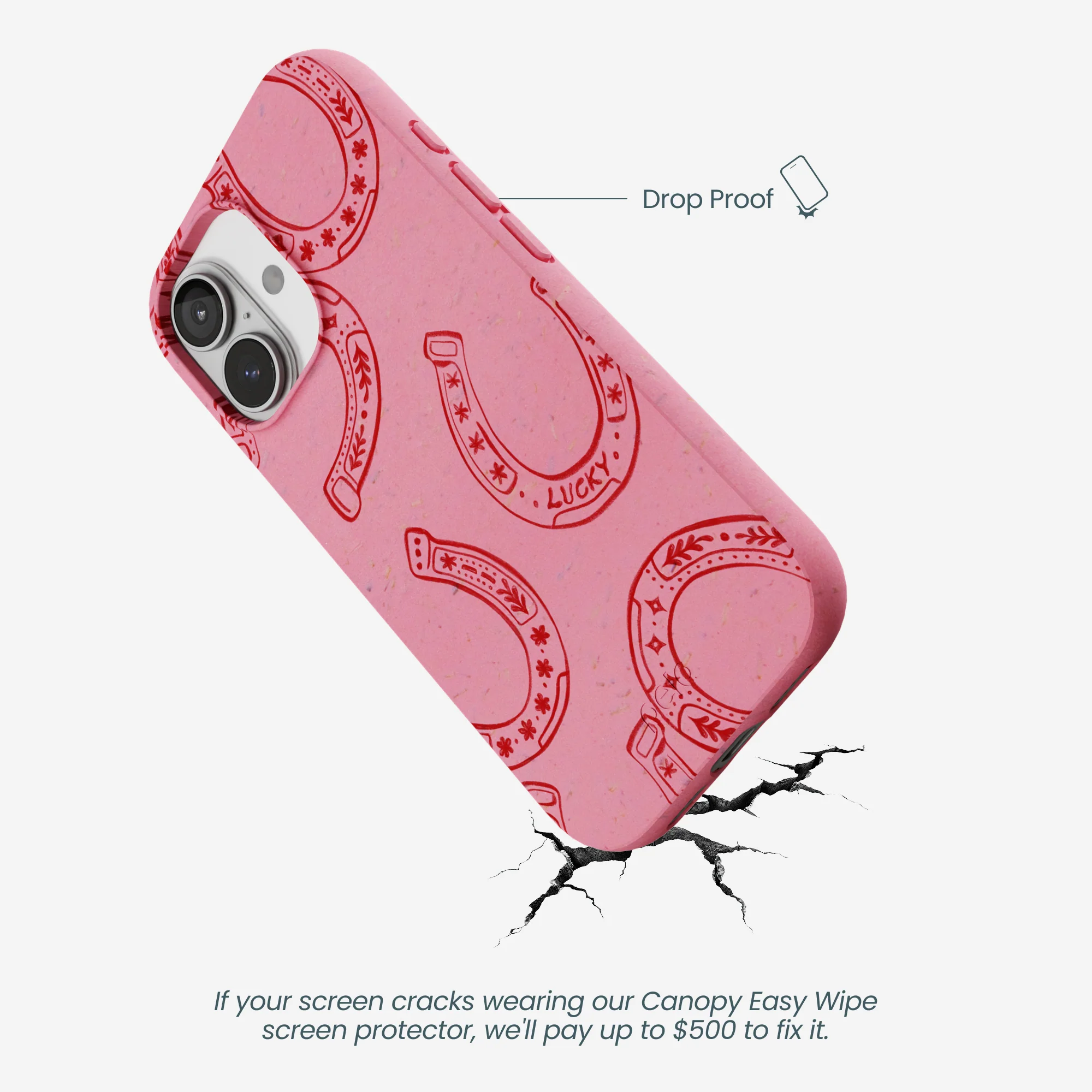 Bubblegum Pink Lucky Horseshoe iPhone 17 Case - Image 5