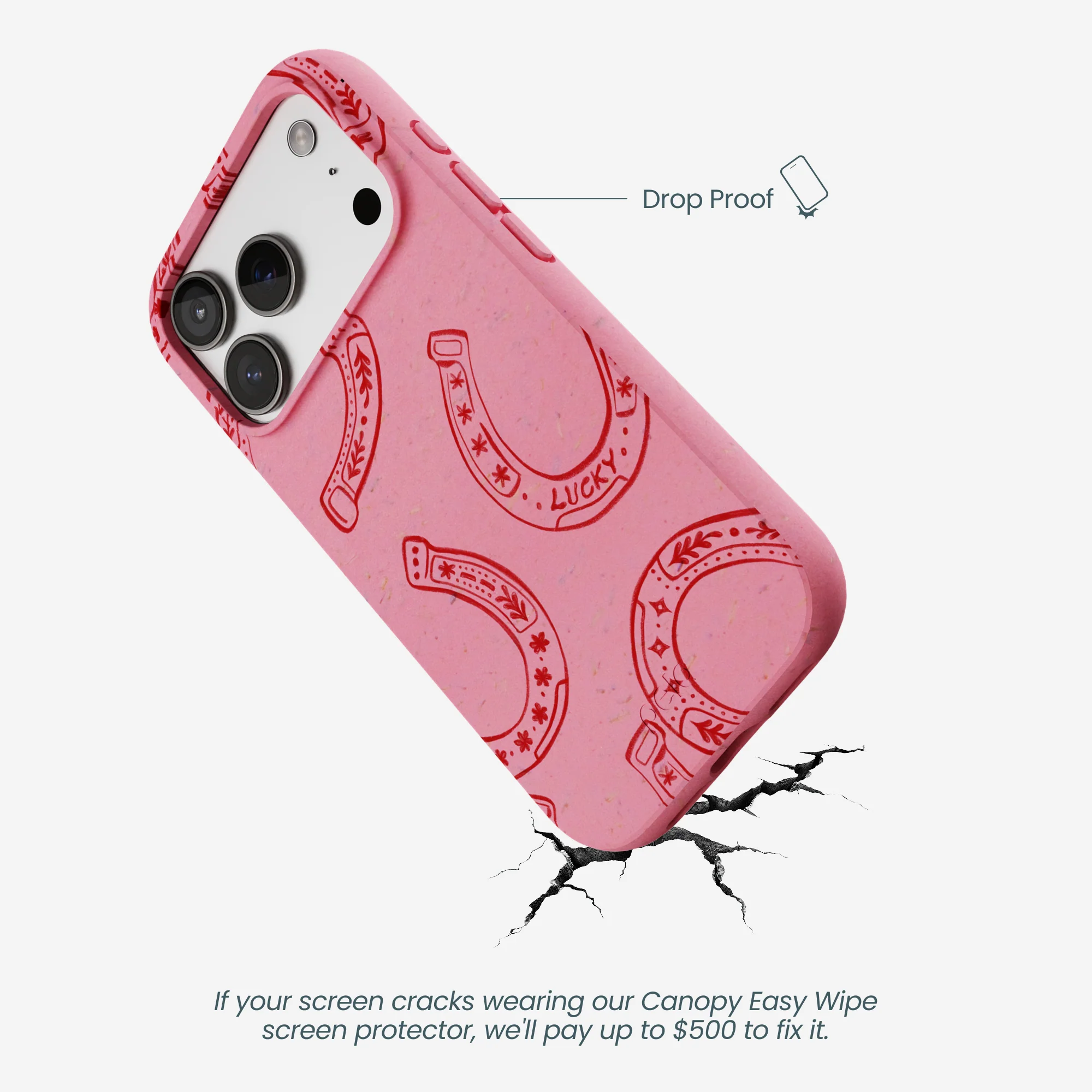 Bubblegum Pink Lucky Horseshoe iPhone 17 Pro Case - Image 5