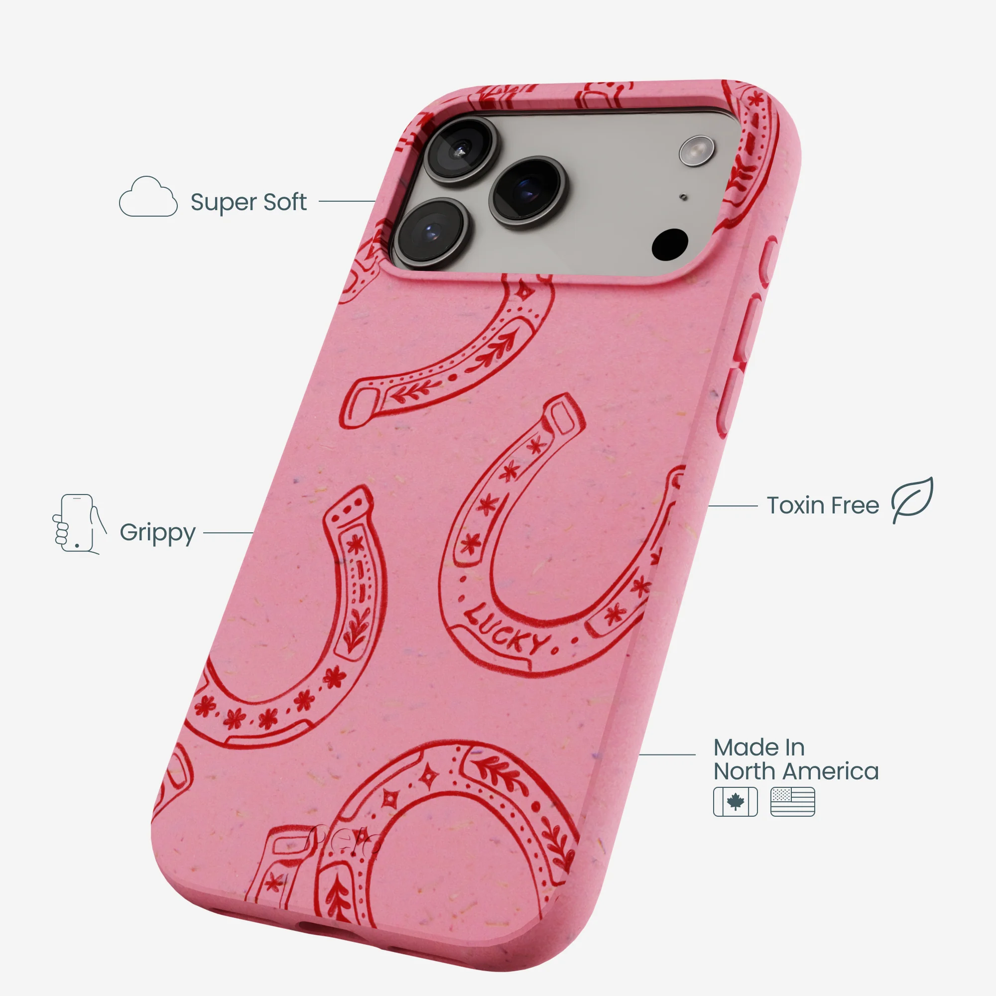 Bubblegum Pink Lucky Horseshoe iPhone 17 Pro Max Case - Image 4