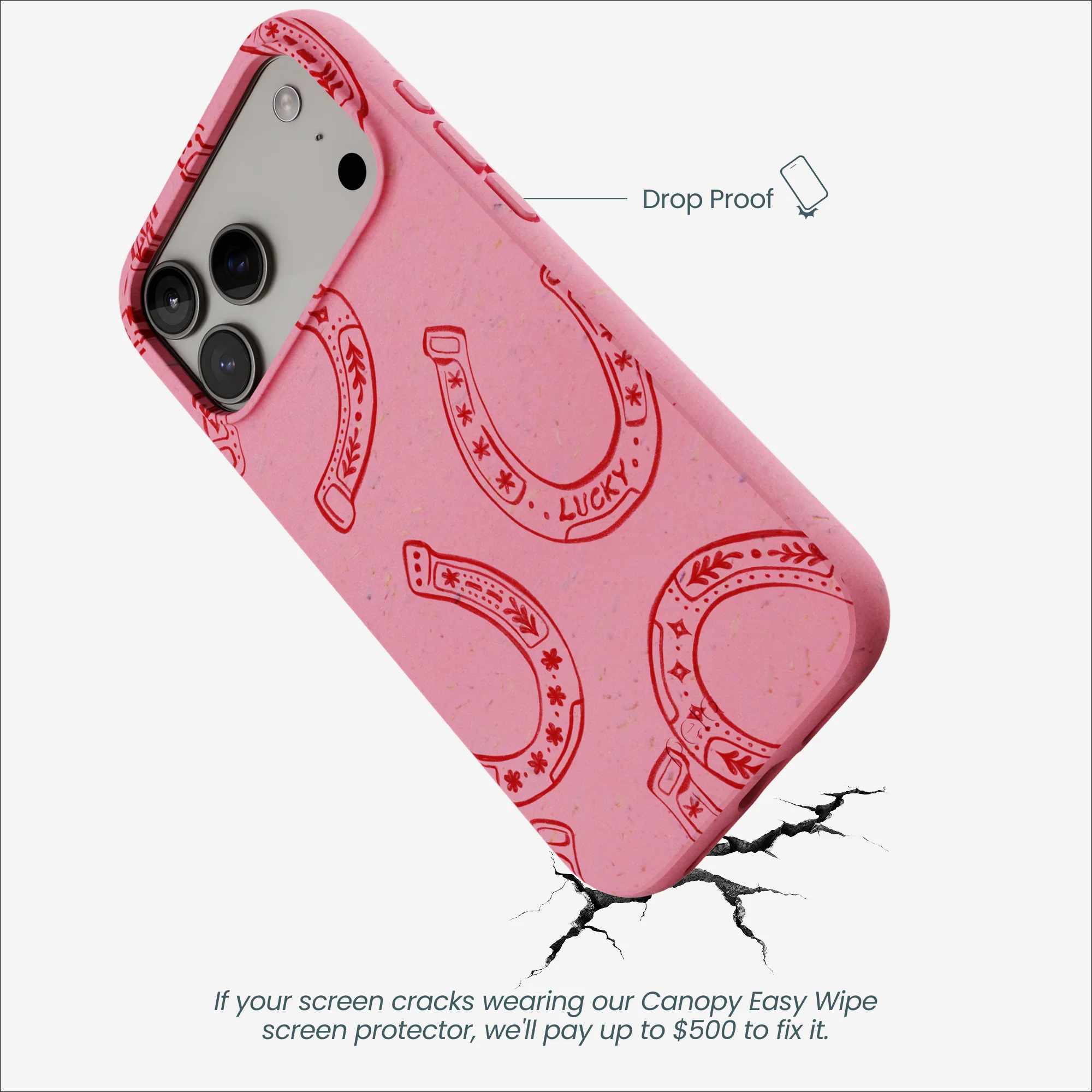 Bubblegum Pink Lucky Horseshoe iPhone 17 Pro Max Case - Image 5