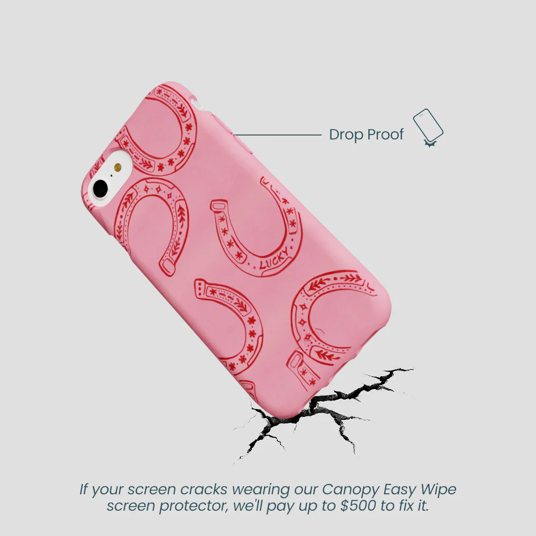 Bubblegum Pink Lucky Horseshoe iPhone 6/6s/7/8/SE Case - Image 5