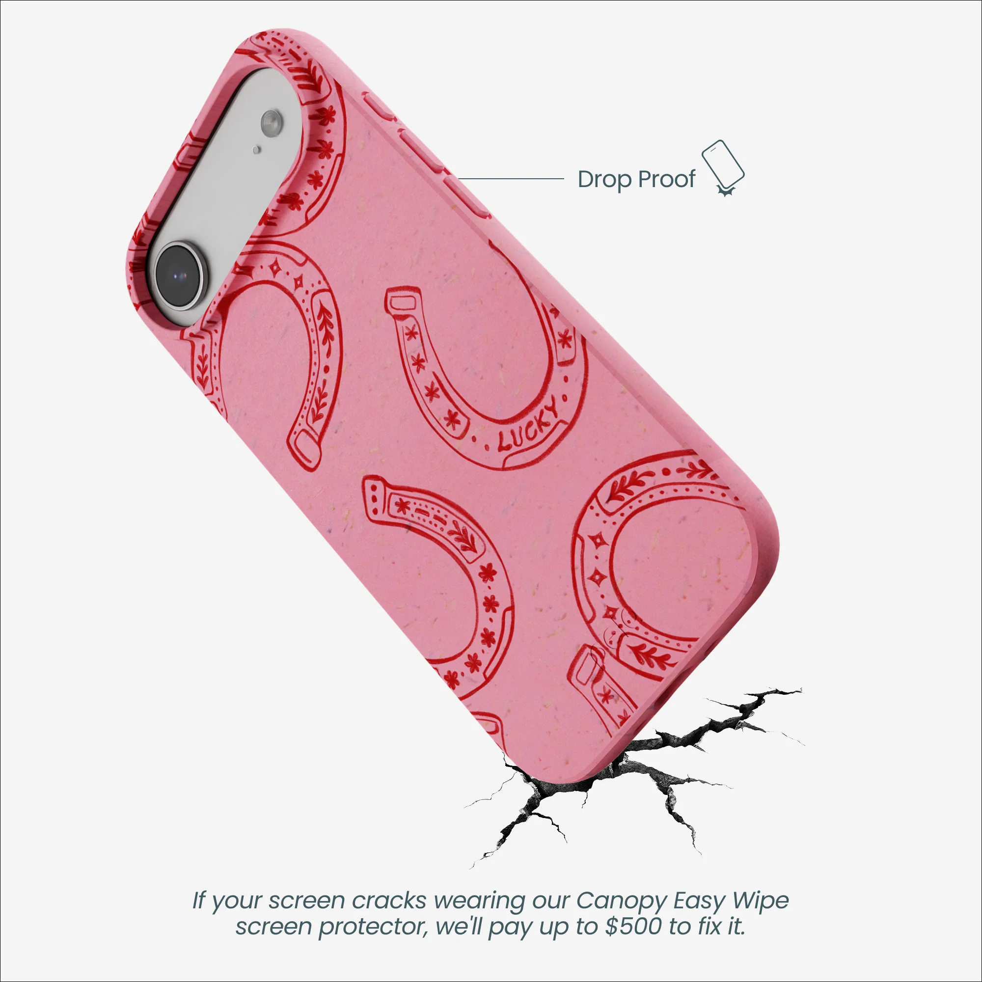 Bubblegum Pink Lucky Horseshoe iPhone Air Case - Image 5