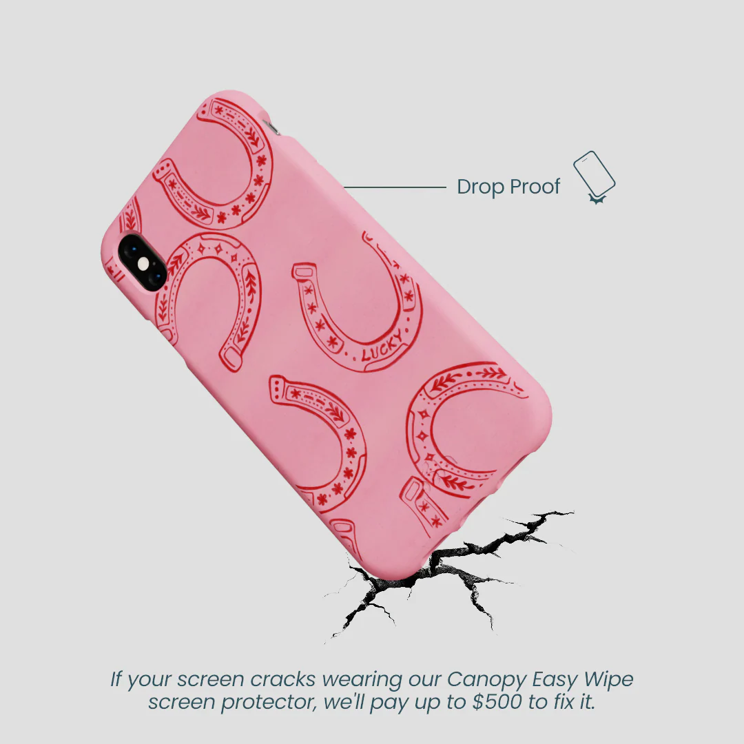 Bubblegum Pink Lucky Horseshoe iPhone XR Case - Image 5
