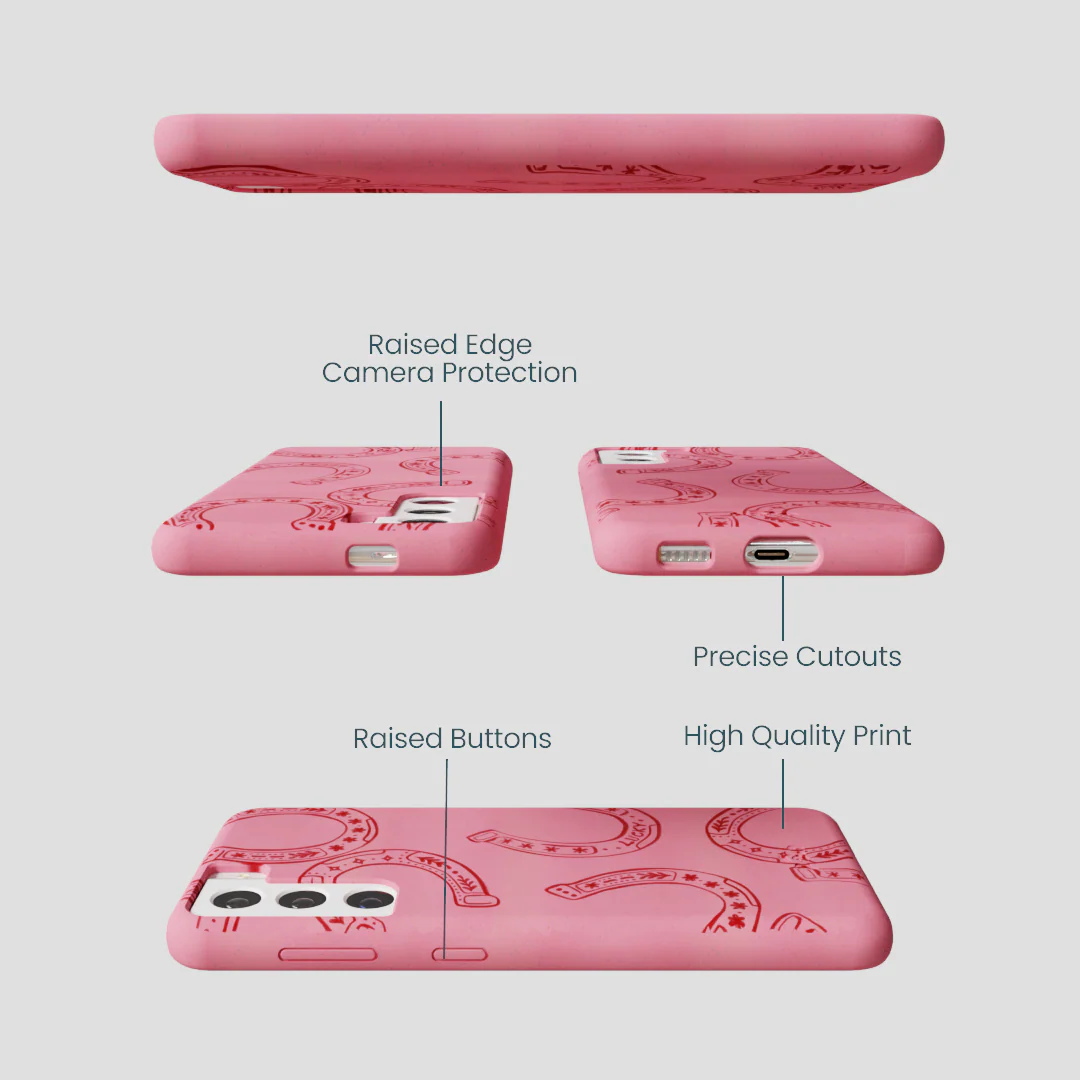 Bubblegum Pink Lucky Horseshoe Samsung Galaxy S21 Case - Image 3