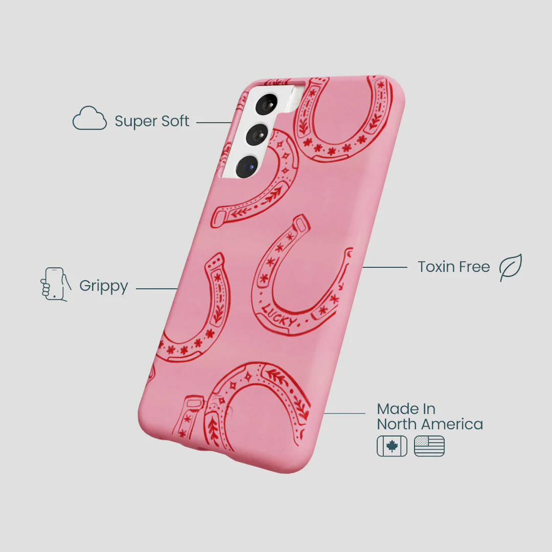Bubblegum Pink Lucky Horseshoe Samsung Galaxy S21 Case - Image 4