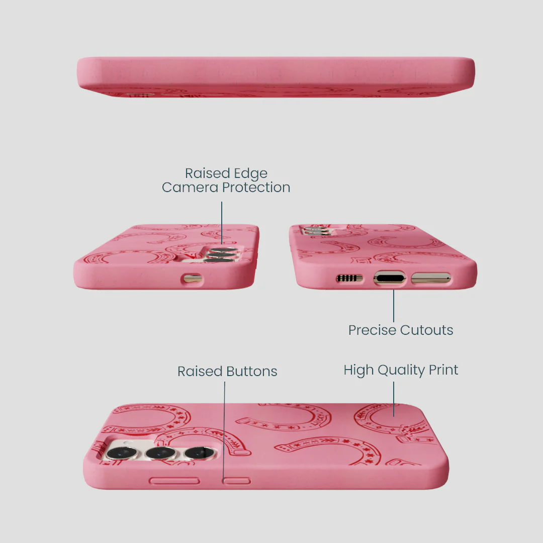 Bubblegum Pink Lucky Horseshoe Samsung Galaxy S23 Case - Image 3