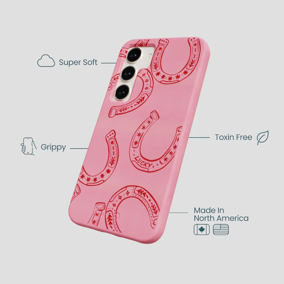 Bubblegum Pink Lucky Horseshoe Samsung Galaxy S23 Case - Image 4