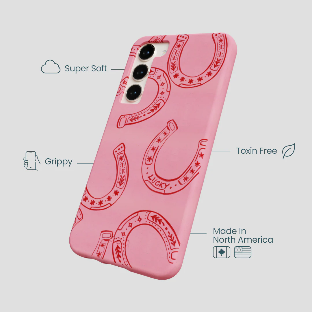 Bubblegum Pink Lucky Horseshoe Samsung Galaxy S23+(Plus) Case - Image 4