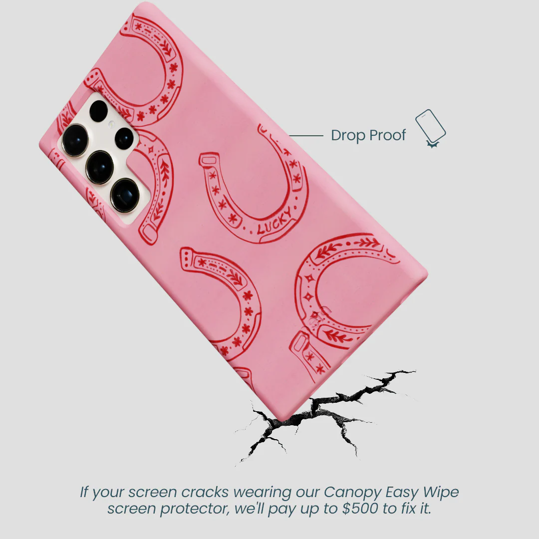 Bubblegum Pink Lucky Horseshoe Samsung Galaxy S24 Ultra Case - Image 5