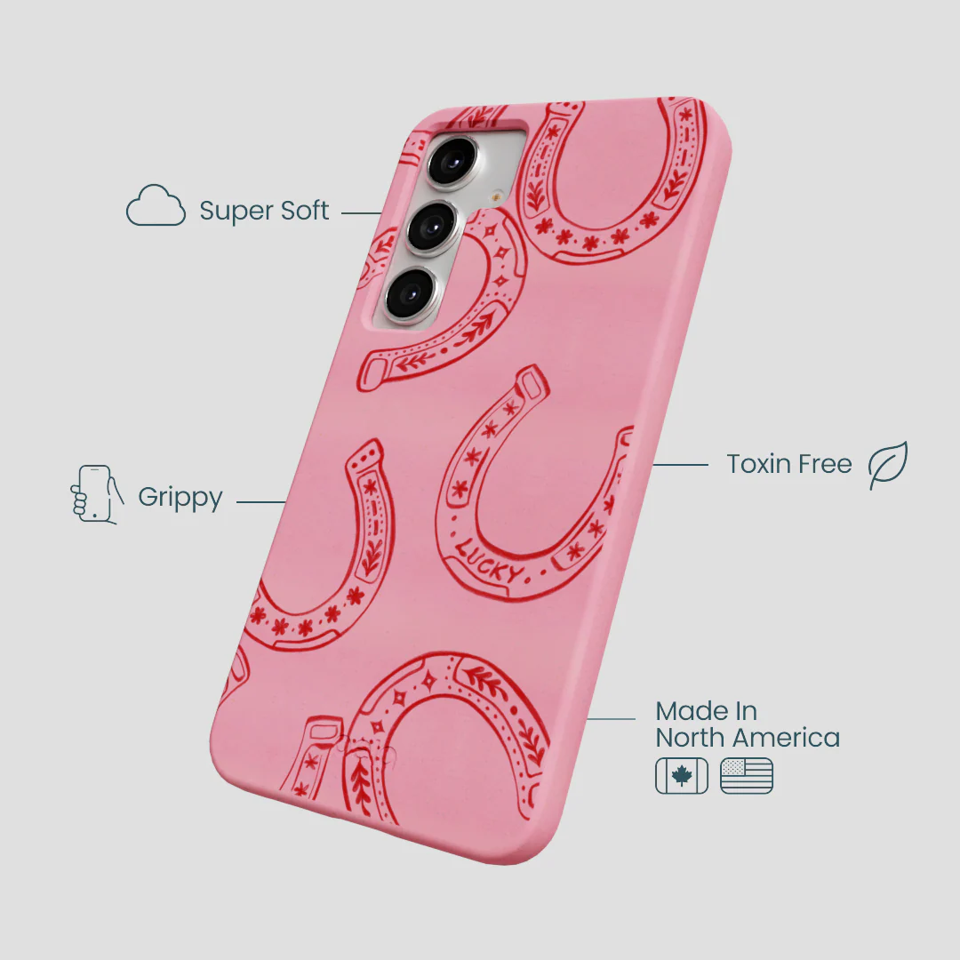 Bubblegum Pink Lucky Horseshoe Samsung Galaxy S25+(Plus) Case - Image 4