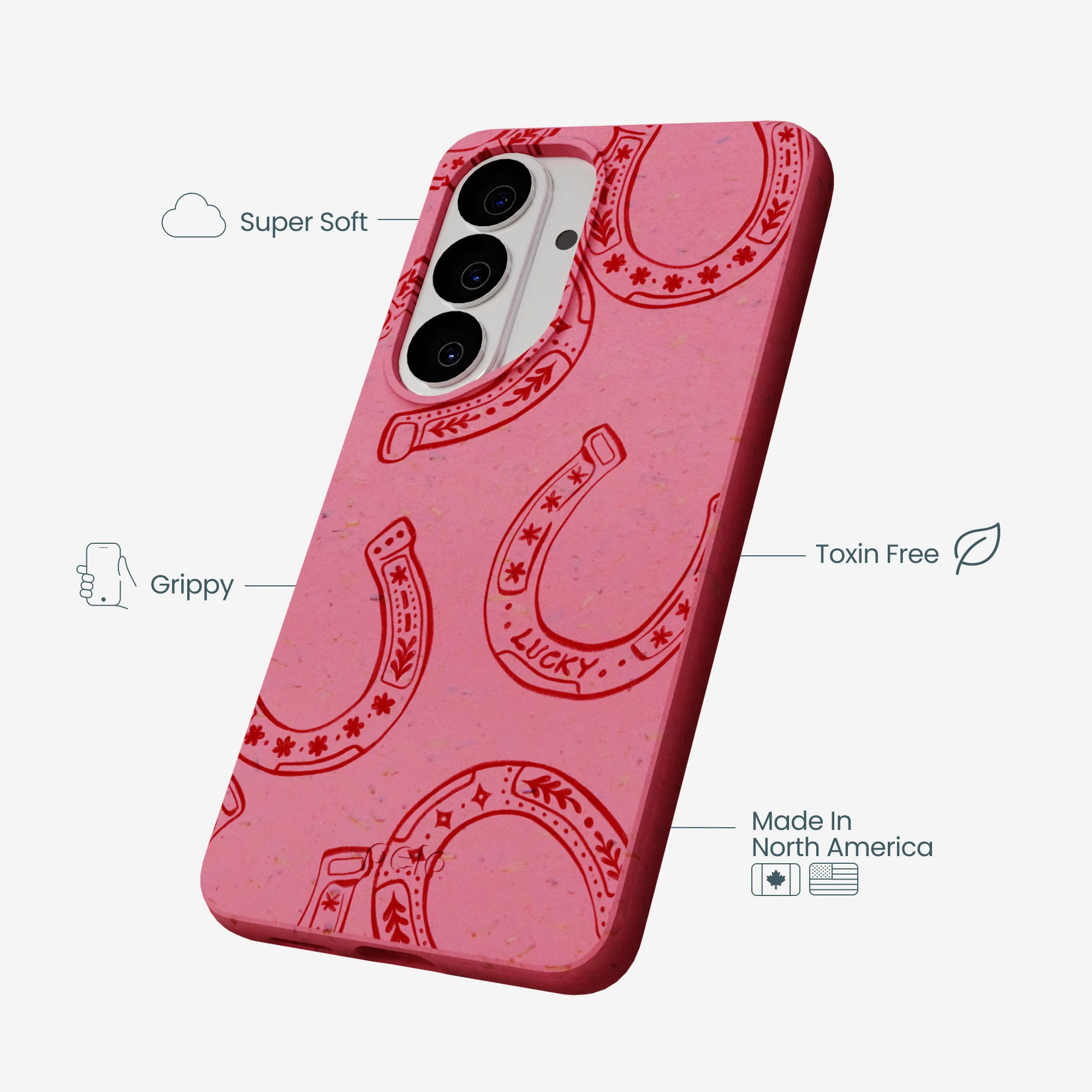 Bubblegum Pink Lucky Horseshoe Samsung Galaxy S26 Case - Image 4