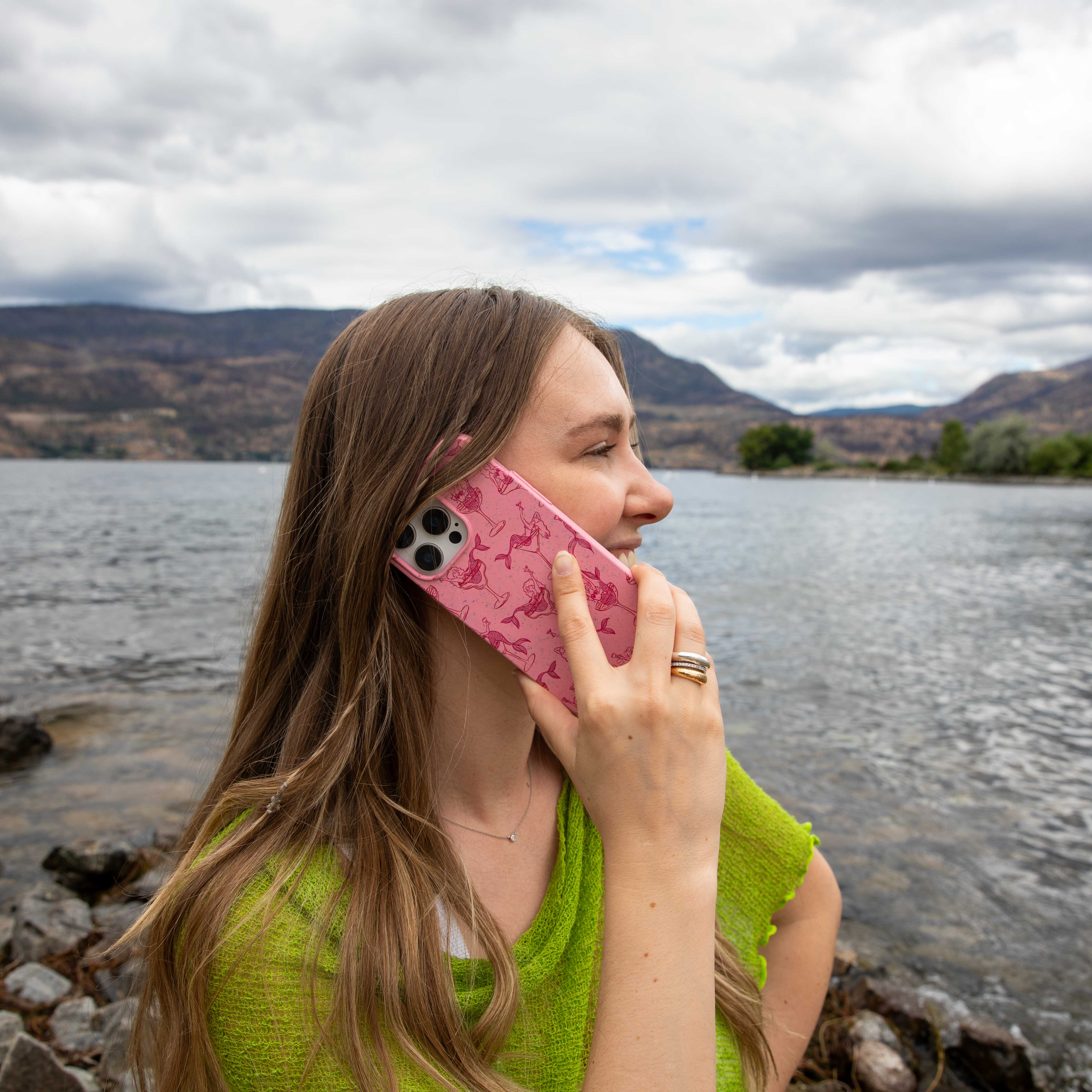 Bubblegum Pink Mermaid Cocktail iPhone 12/ iPhone 12 Pro Case - Image 6
