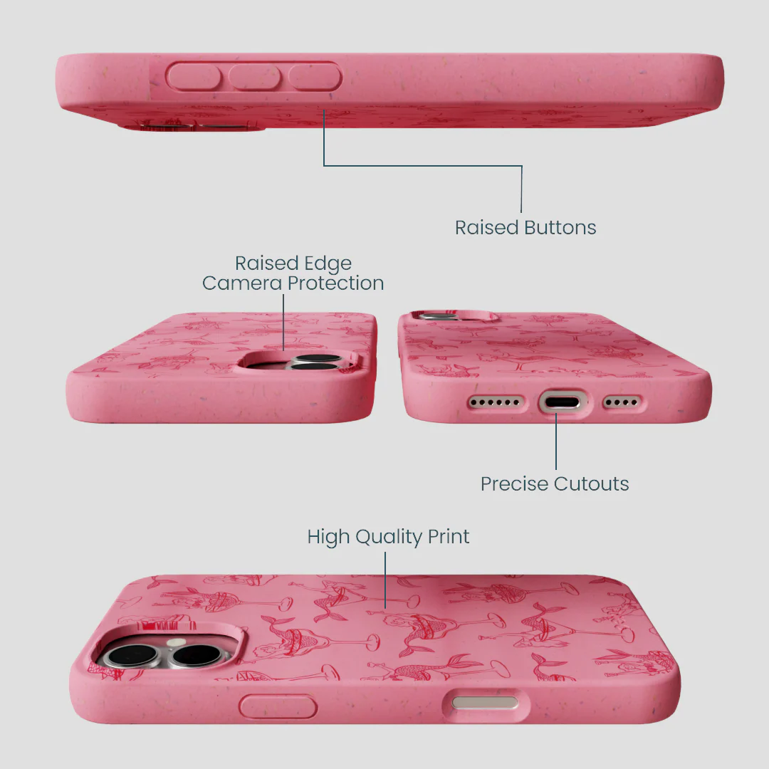 Bubblegum Pink Mermaid Cocktail iPhone 16 Plus Case - Image 3