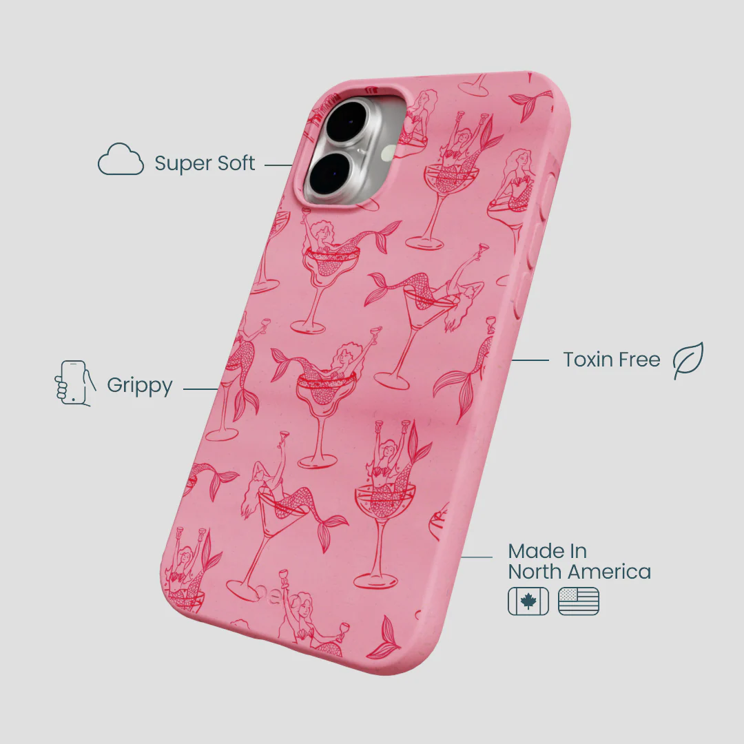 Bubblegum Pink Mermaid Cocktail iPhone 16 Plus Case - Image 4