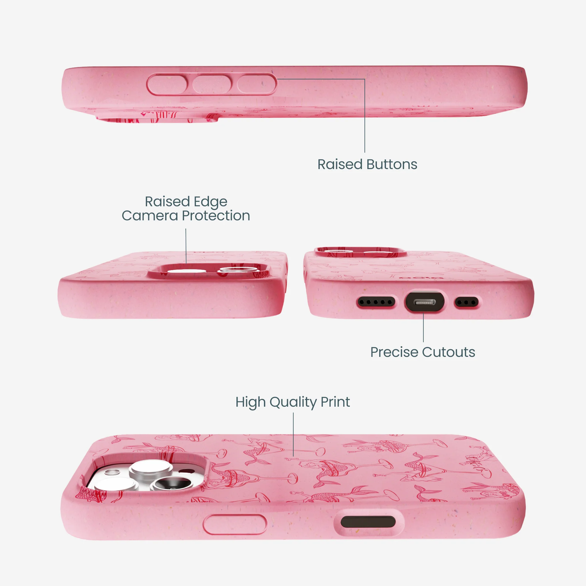 Bubblegum Pink Mermaid Cocktail iPhone 16 Pro Max Case - Image 3