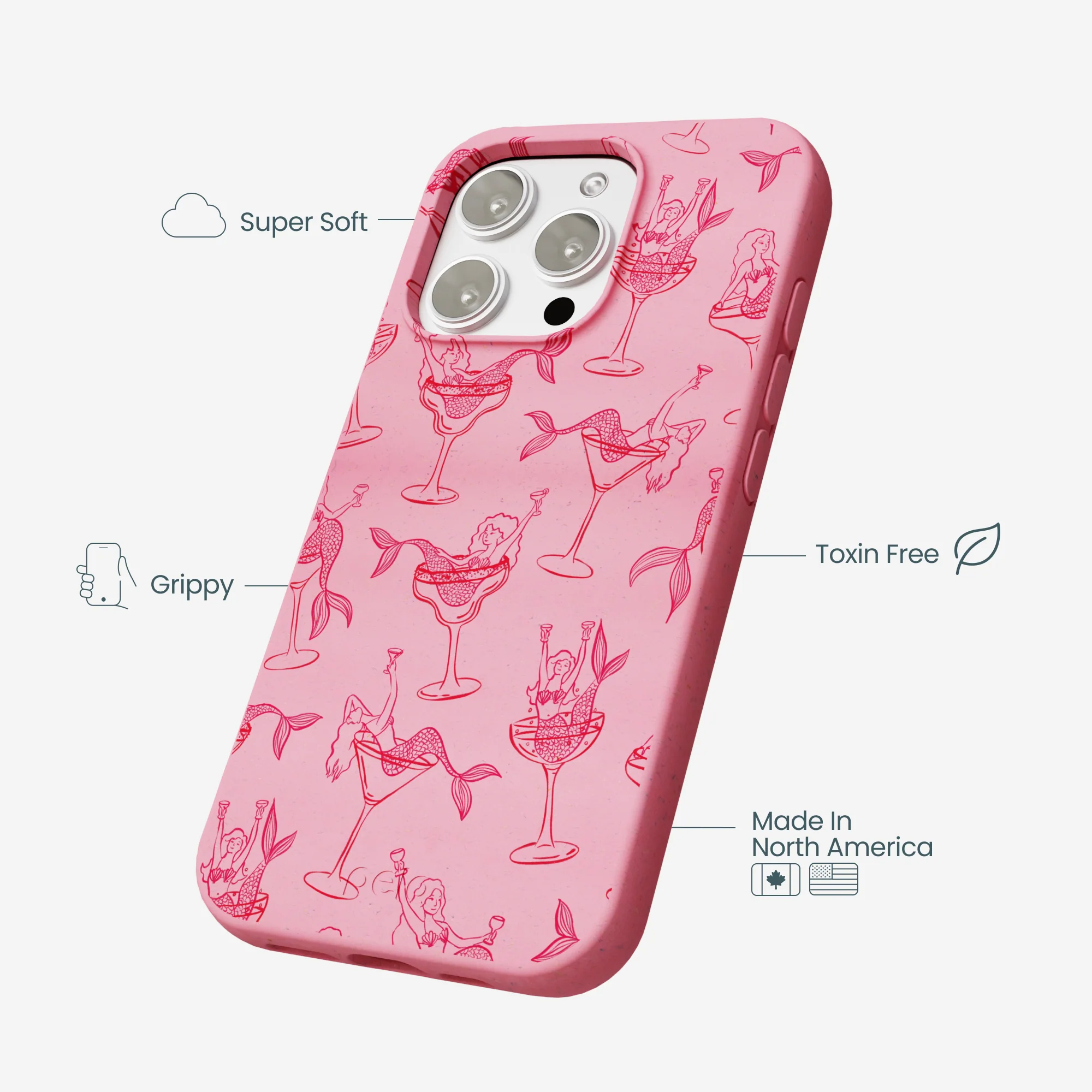 Bubblegum Pink Mermaid Cocktail iPhone 16 Pro Max Case - Image 4