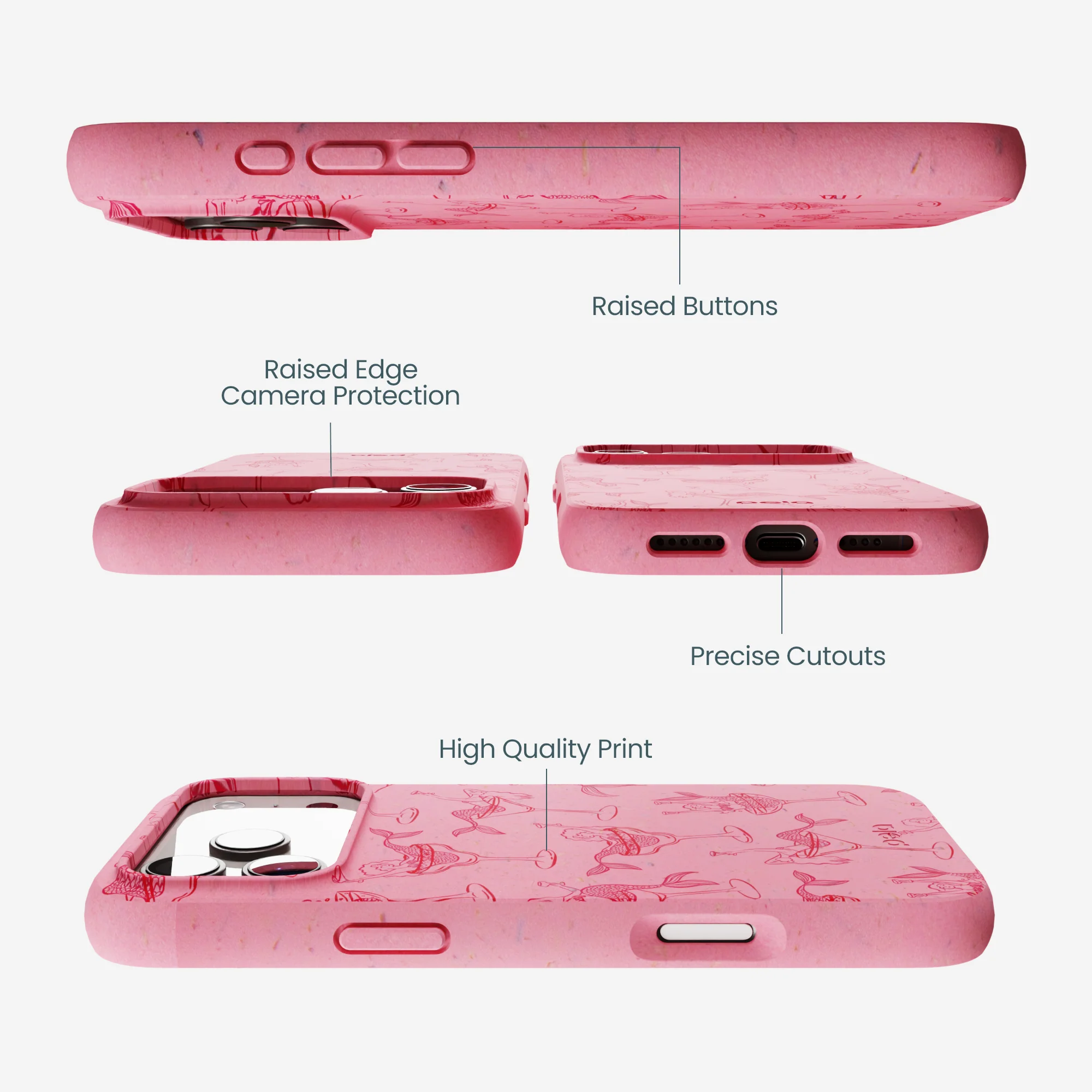 Bubblegum Pink Mermaid Cocktail iPhone 17 Pro Max Case - Image 3