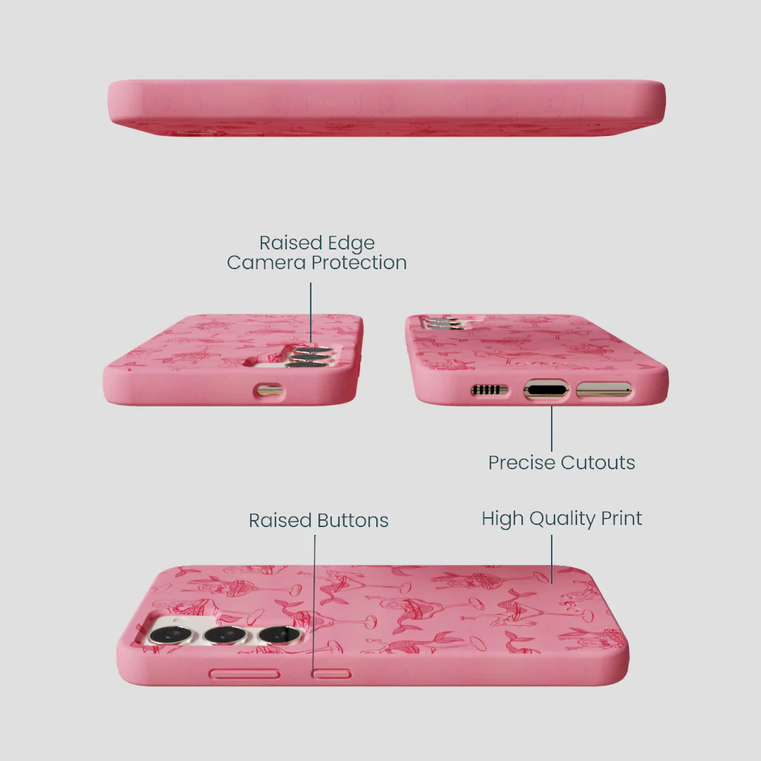 Bubblegum Pink Mermaid Cocktail Samsung Galaxy S24 Case - Image 3